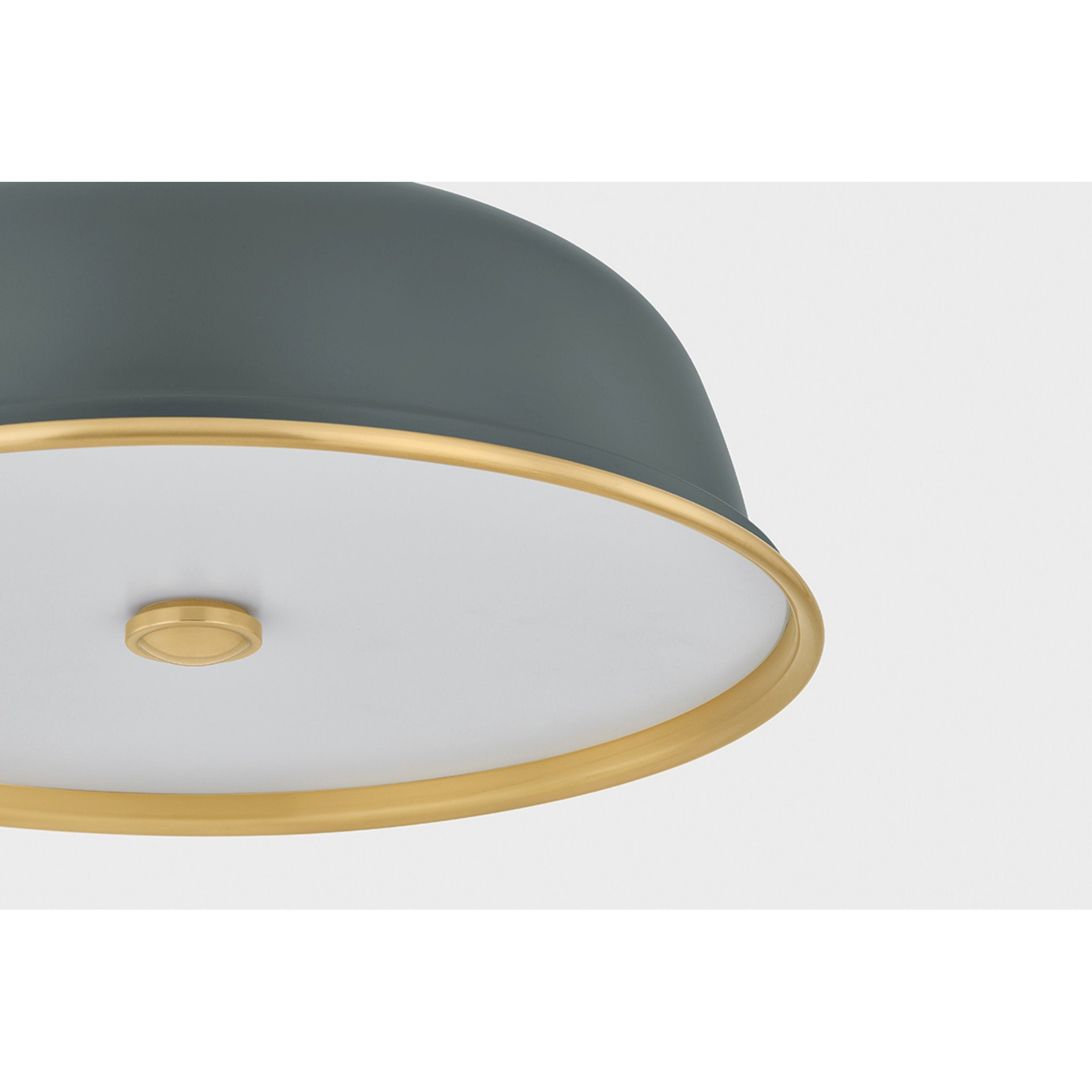 Painted No. 1 3-Light Pendant in Aged Brass by Mark D. Sikes 18.25W x 16H