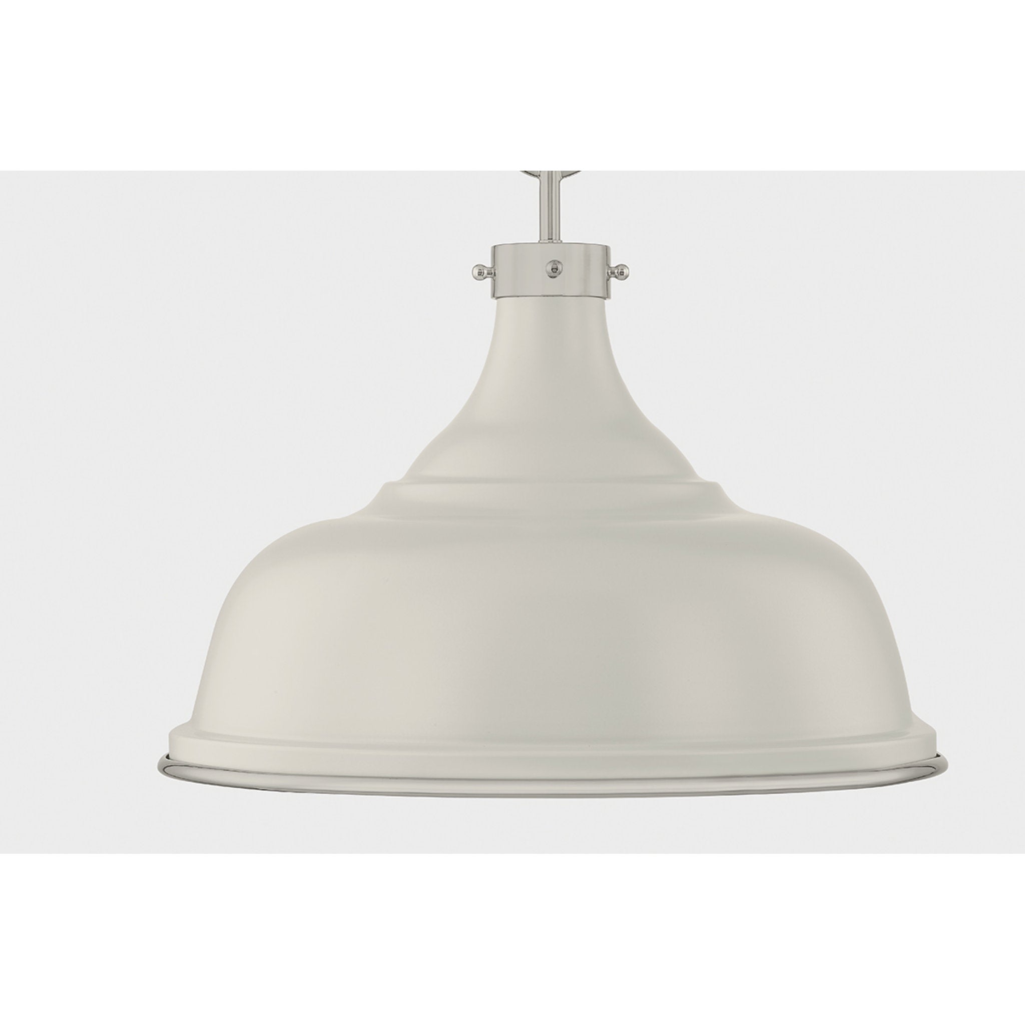 Painted No. 1 3-Light Pendant in Polished Nickel by Mark D. Sikes 18.25W x 16H (Off-White)