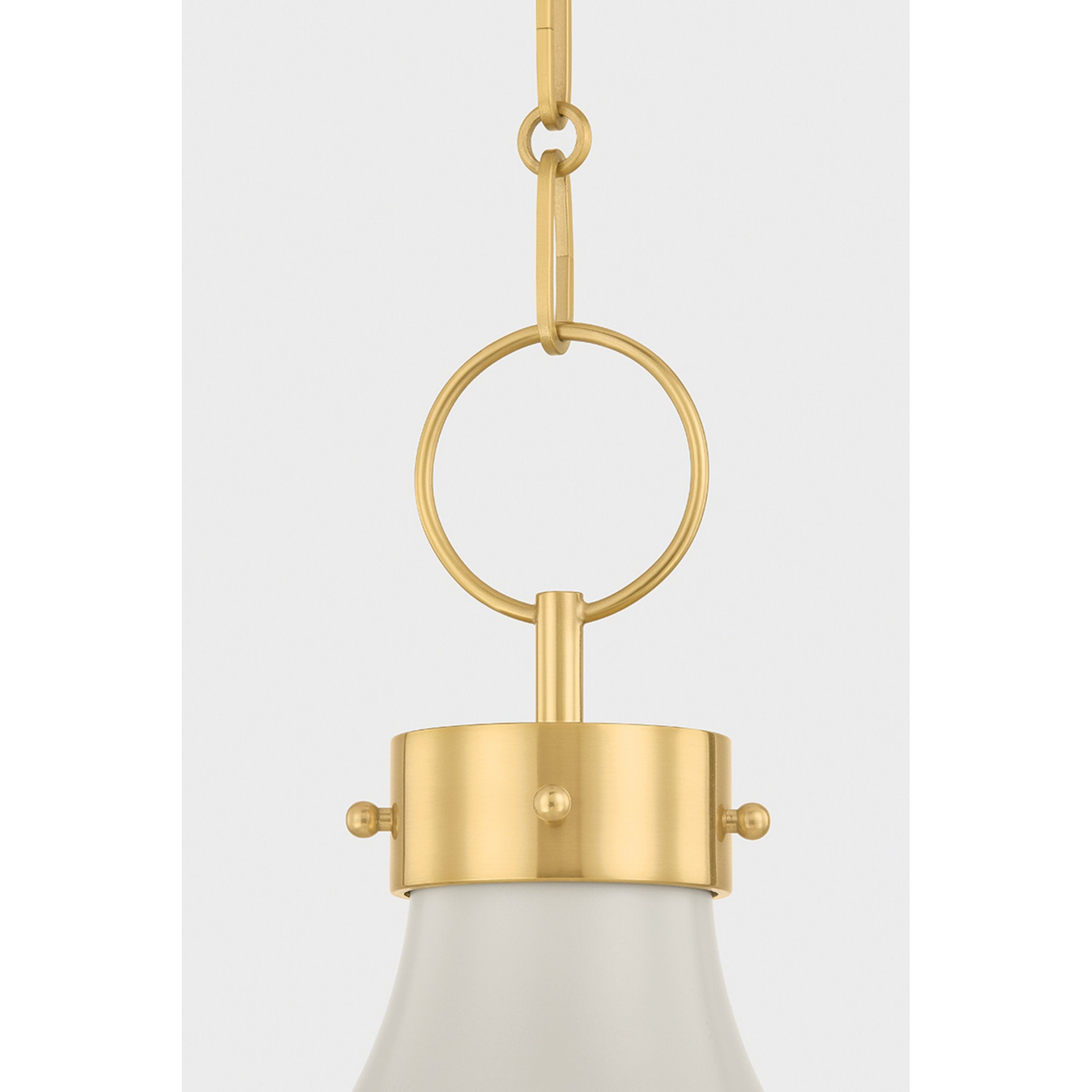 Painted No. 1 4-Light Pendant in Aged Brass by Mark D. Sikes 23.5W x 18.75H (Off-White)