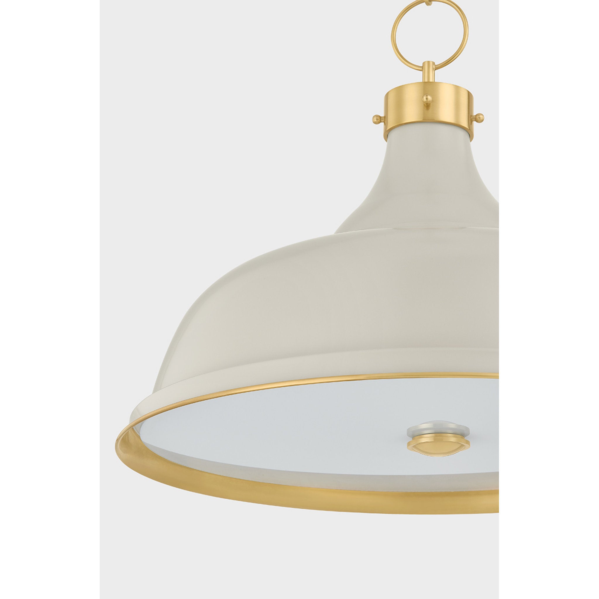 Painted No. 1 4-Light Pendant in Aged Brass by Mark D. Sikes 23.5W x 18.75H (Off-White)
