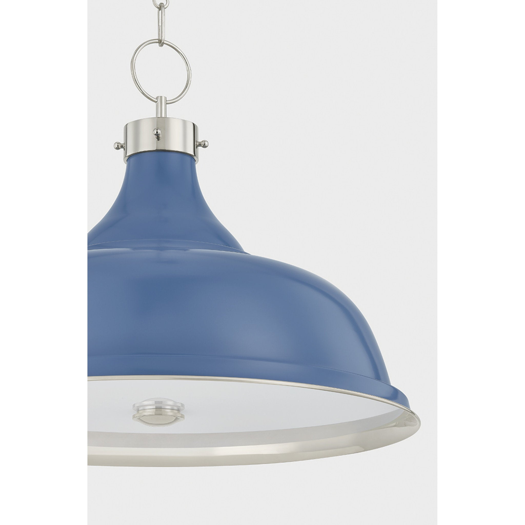 Painted No. 1 4-Light Pendant in Polished Nickel by Mark D. Sikes 23.5W x 18.75H (Soft French Blue)