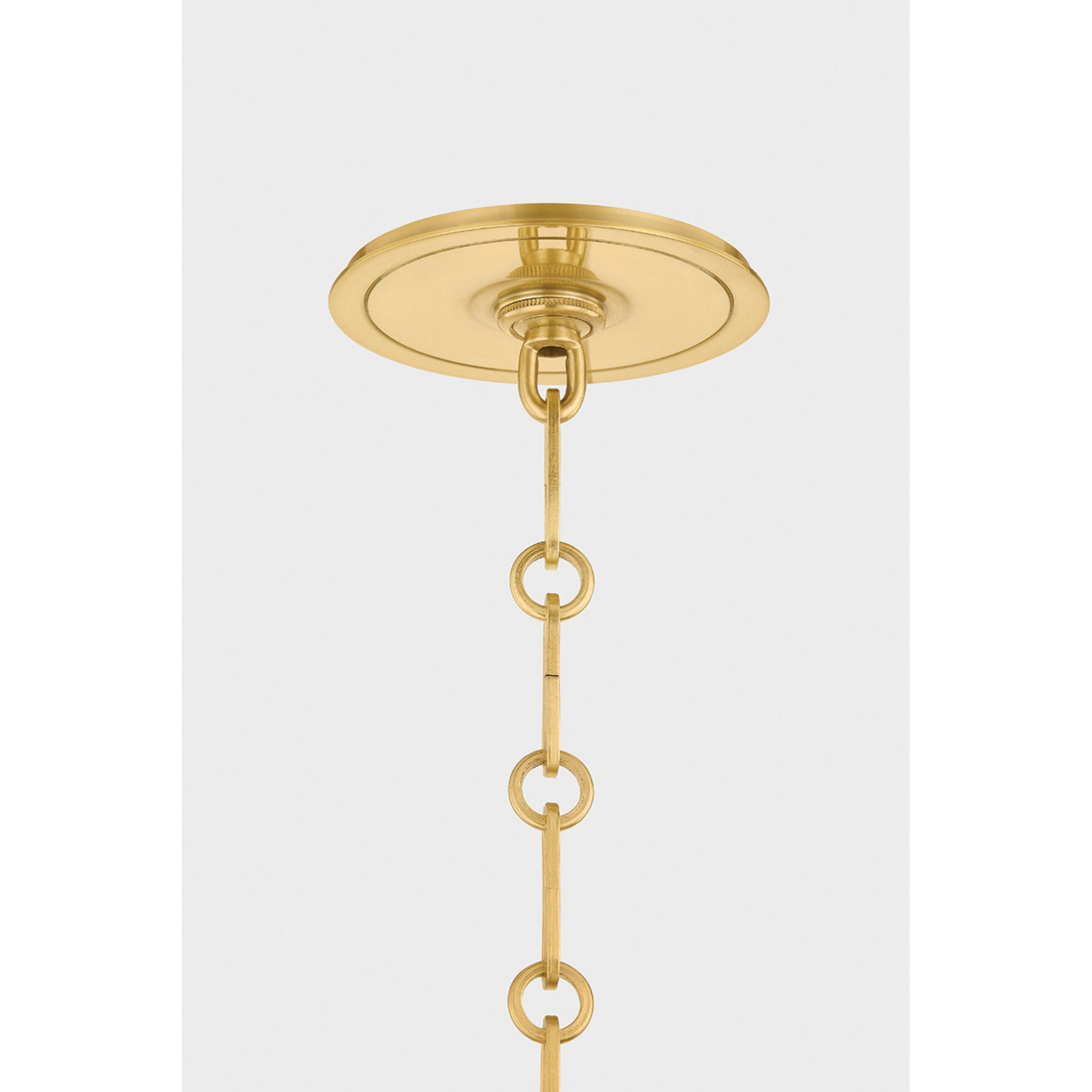 Painted No. 2 1-Light Pendant in Aged Brass by Mark D. Sikes 21W x 17.5H (Off-White)