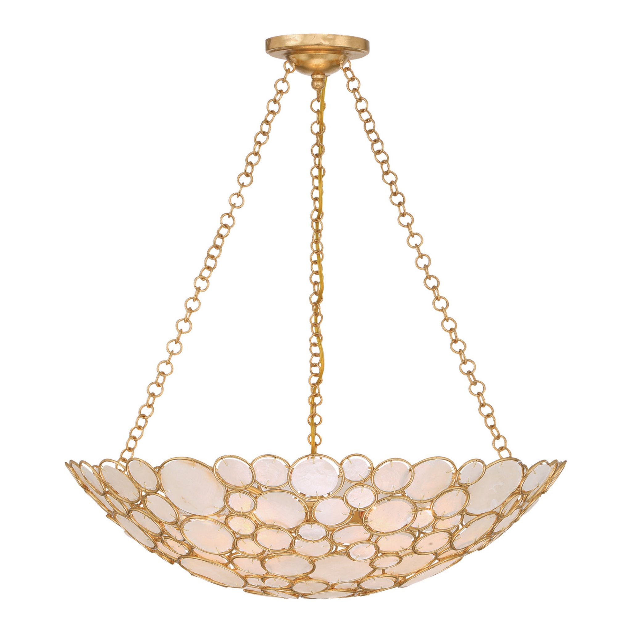Palla 24.5'' Antique Gold Chandelier Gold 24.5"W x 6.75"H x 24.5"D