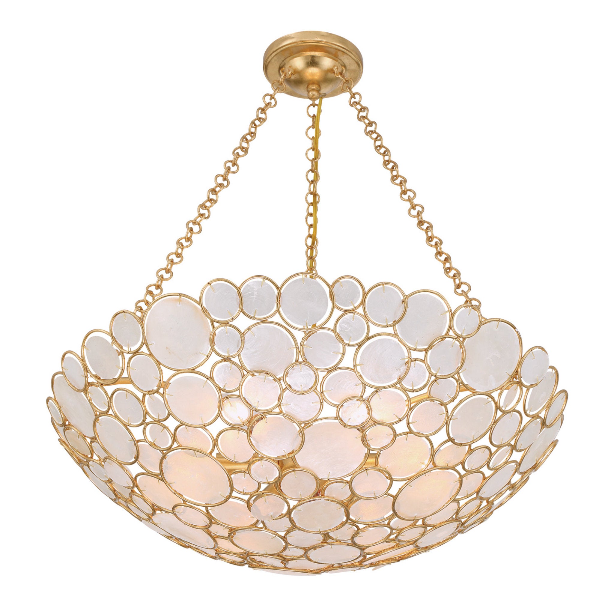Palla 24.5'' Antique Gold Chandelier Gold 24.5"W x 6.75"H x 24.5"D
