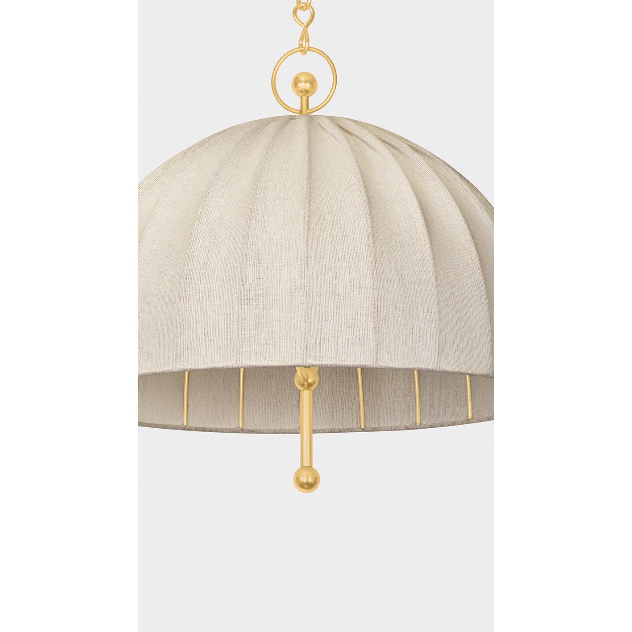 Palmetto 1-Light Pendant in Aged Brass by Cortney Bishop 20W x 18.5H