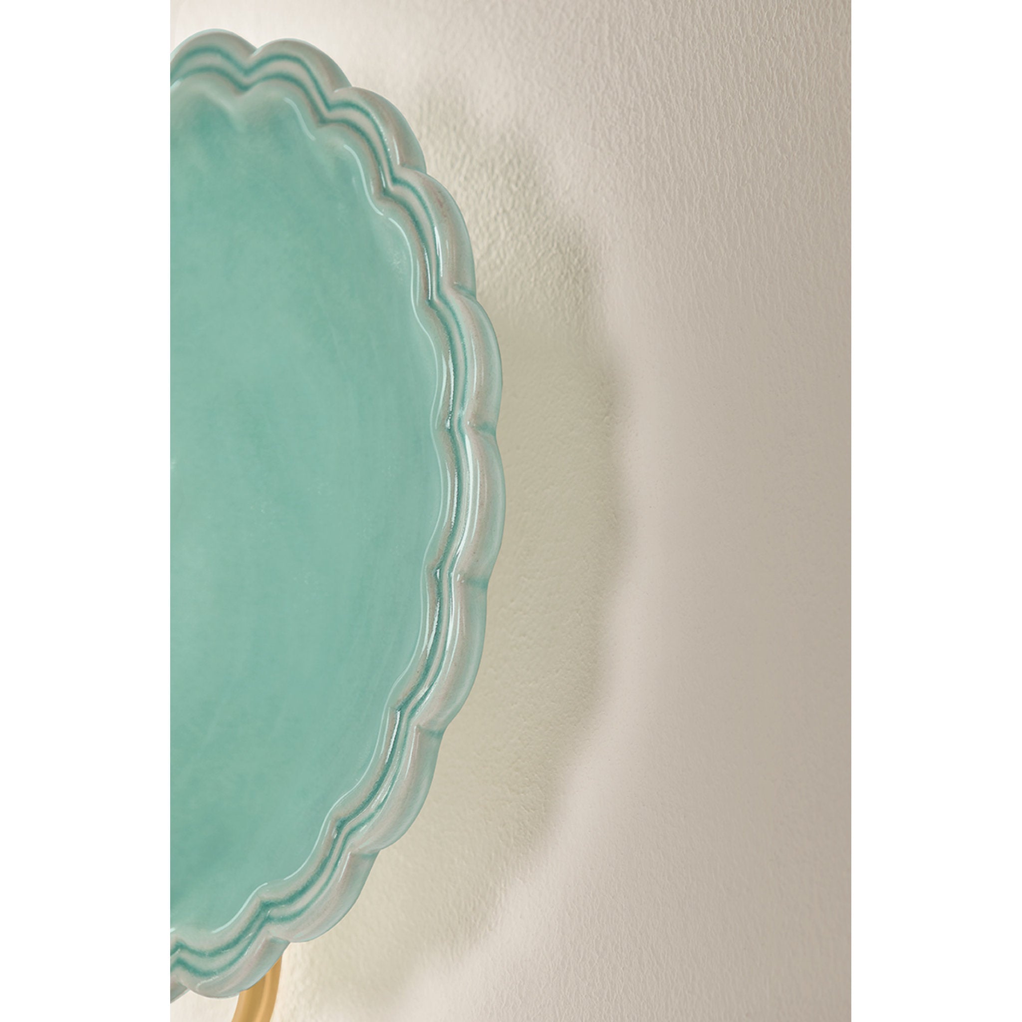 Paulette 1-Light Wall Sconce in Aged Brass 4L x 9.75W x 11.25H (Ceramic Moss Crackle)