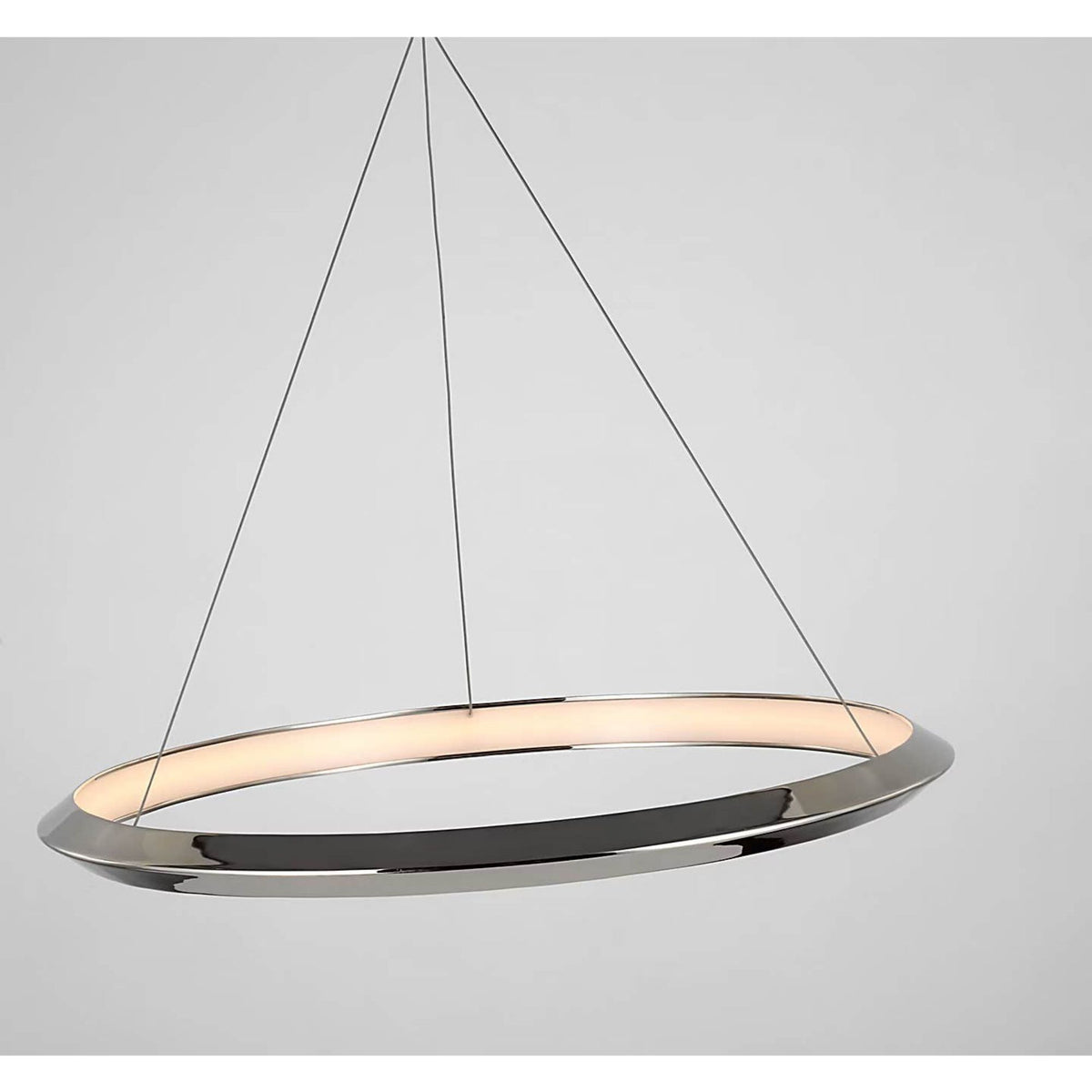 Peter Bristol Encircle 28" Ring Chandelier in Polished Nickel W28"