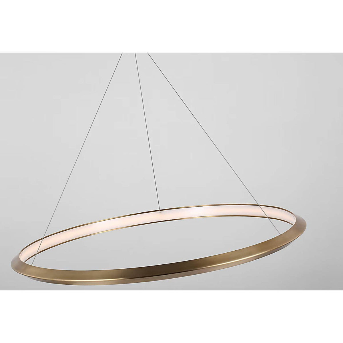 Peter Bristol Encircle 38" Ring Chandelier in Natural Brass W38"