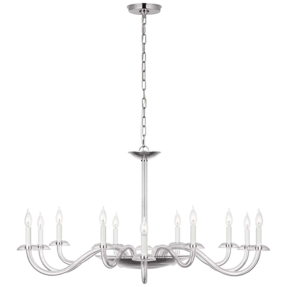Paloma Contreras Brigitte Grande Chandelier in Clear Glass and Polished Nickel W50" x H23.25"