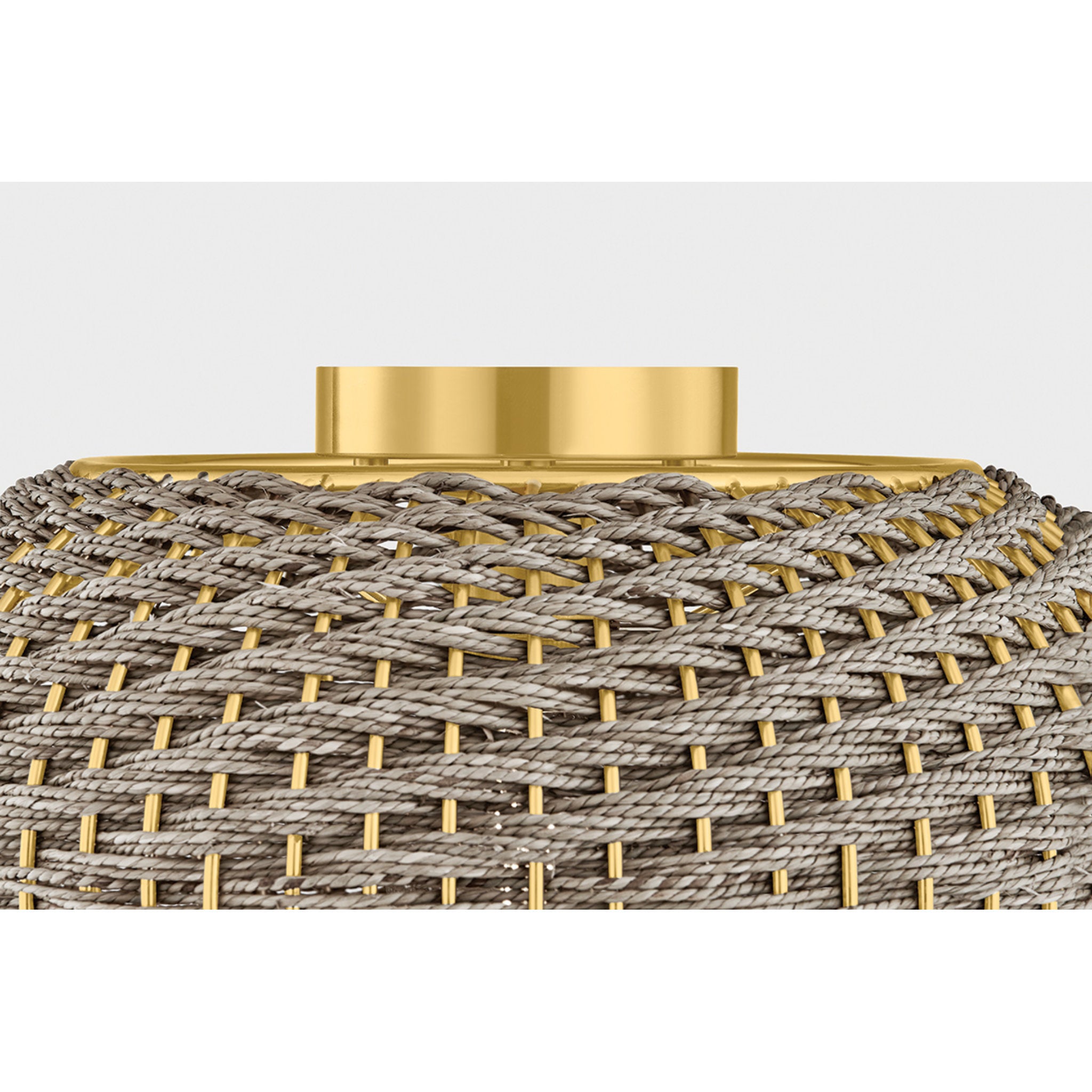 Penarth 1-Light Flush Mount in Aged Brass 16W x 9.75H