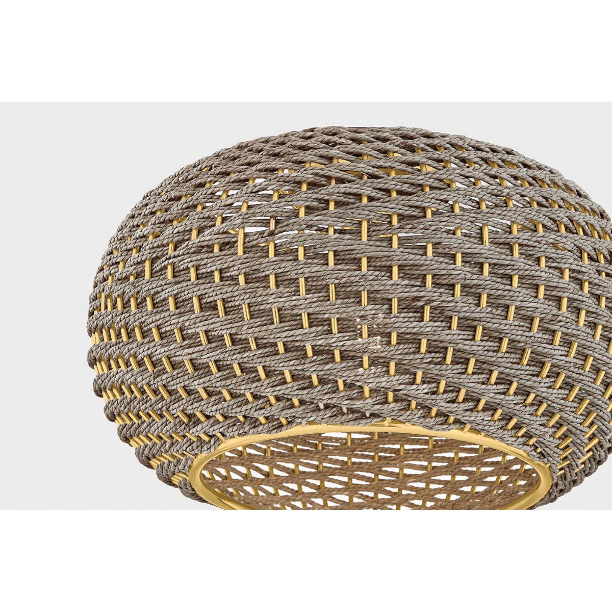 Penarth 1-Light Flush Mount in Aged Brass 16W x 9.75H