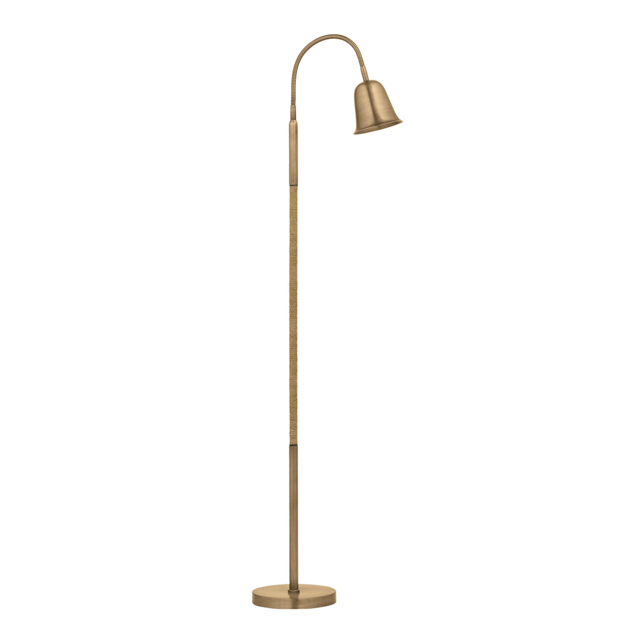 Wharf 1-Light Floor Lamp in Patina Brass by Lauren Liess 8L x 19.5W x 52.75H