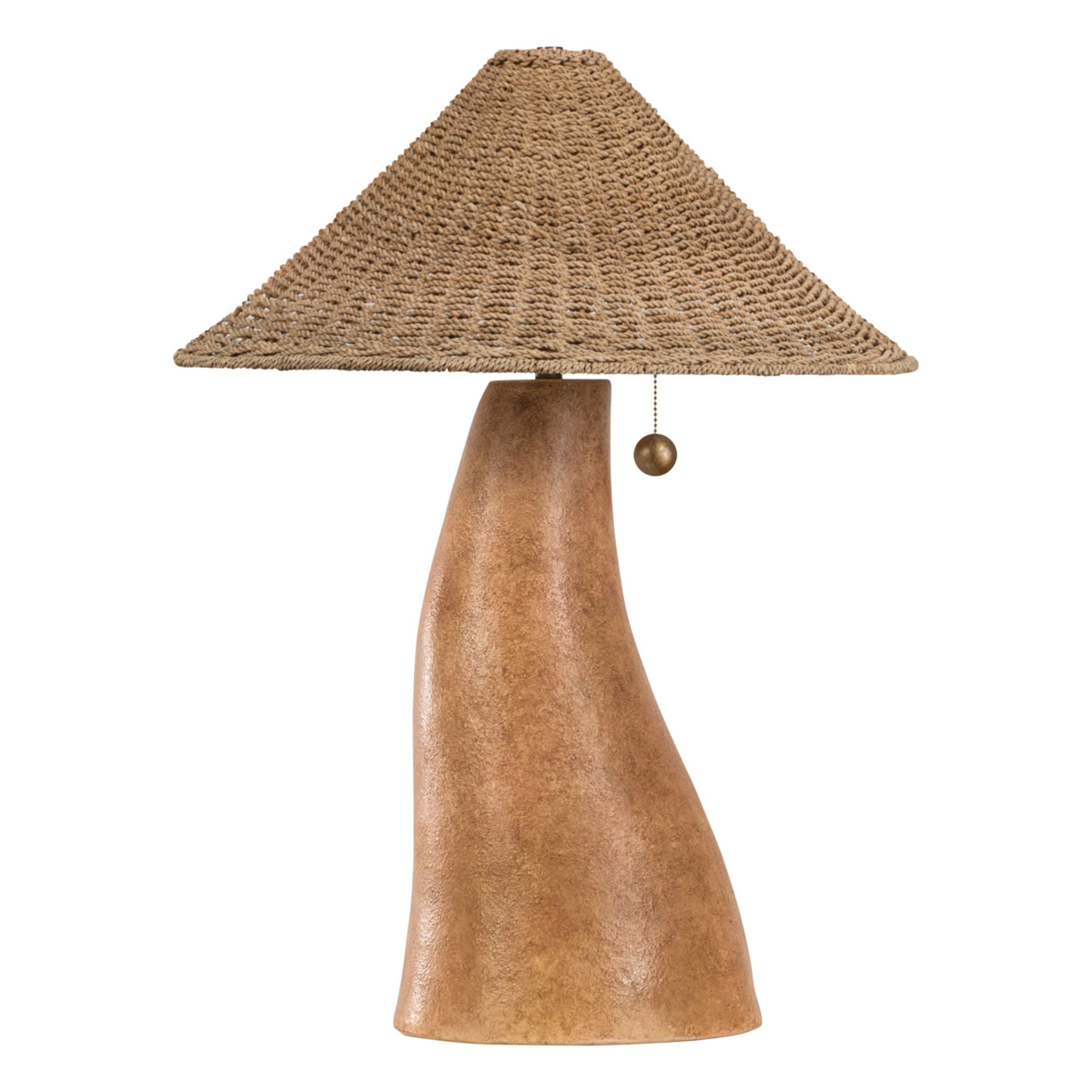 Seyla 1-Light Table Lamp in Patina Brass/Ceramic Ancient Terracotta by Loft & Thought 22W x 29H