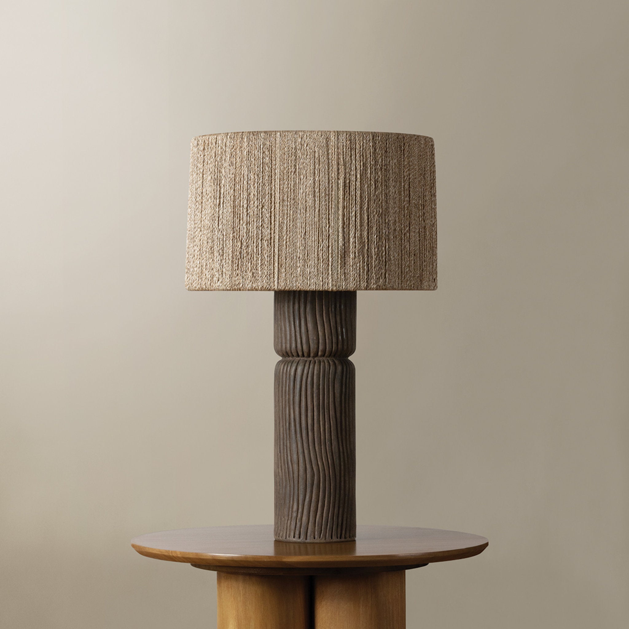 Folk 1-Light Table Lamp in Patina Brass by Lauren Liess 17W x 27.25H
