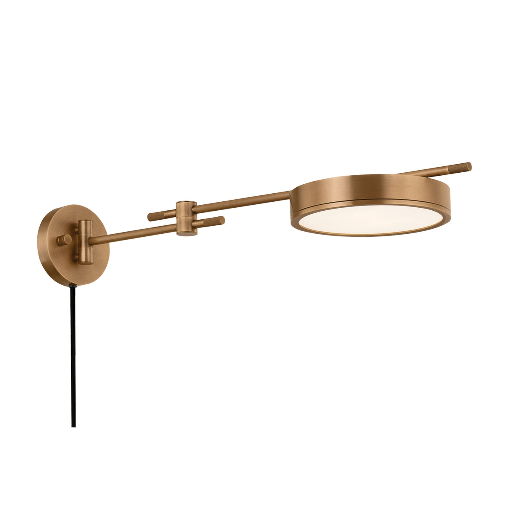 Thatcher 1-Light Plug-in Sconce in Patina Brass 8.5W x 4.75H
