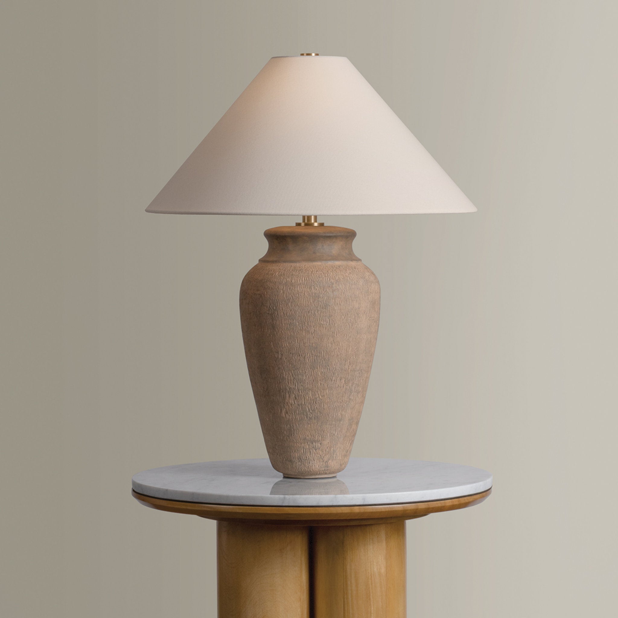 Vessel 1-Light Table Lamp in Patina Brass by Lauren Liess 22W x 28.5H