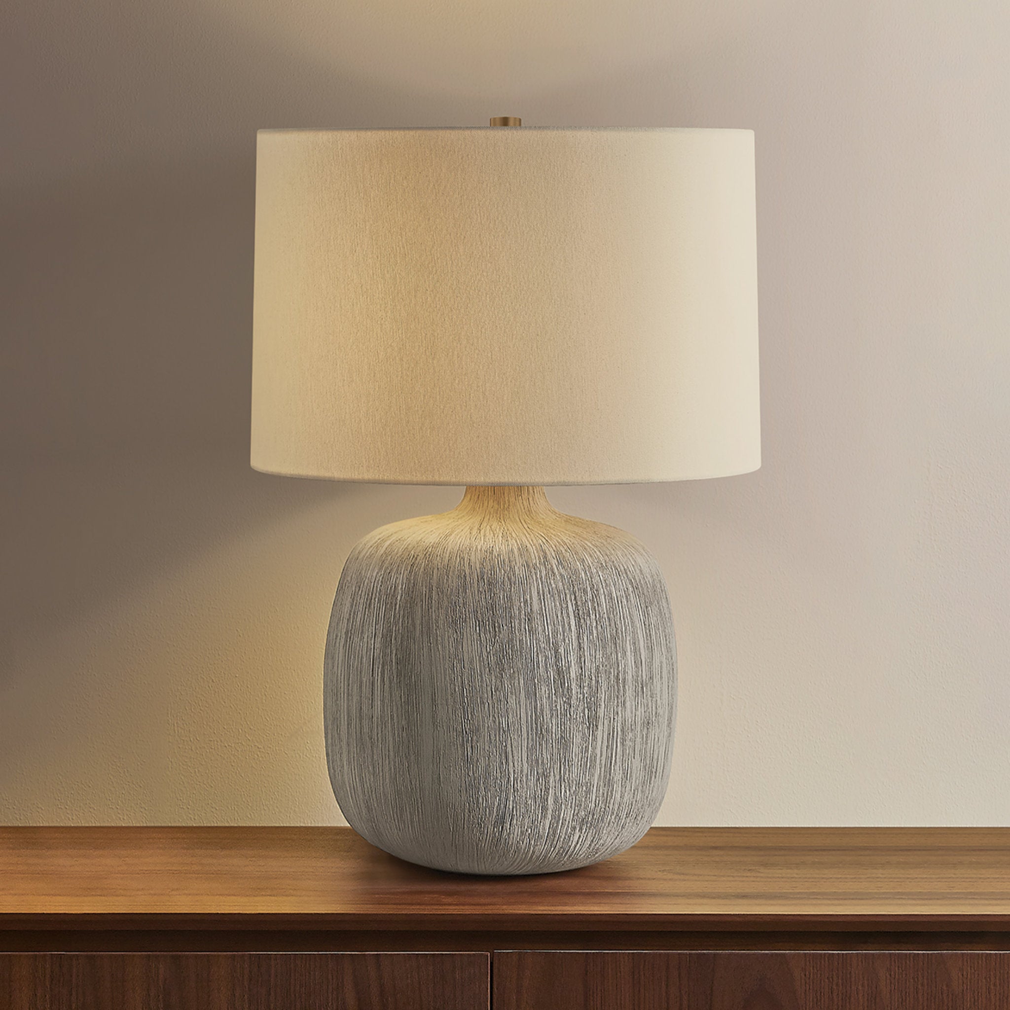 Keagan 1-Light Table Lamp in Patina Brass 16.75W x 24H