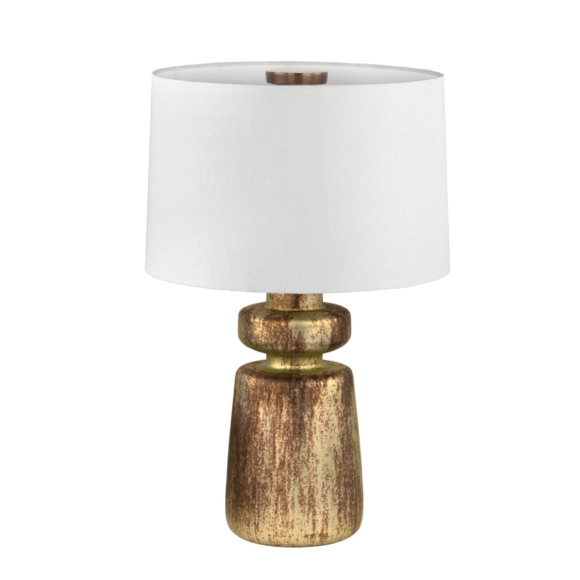 Terron 1-Light Table Lamp in Patina Brass 17W x 22H