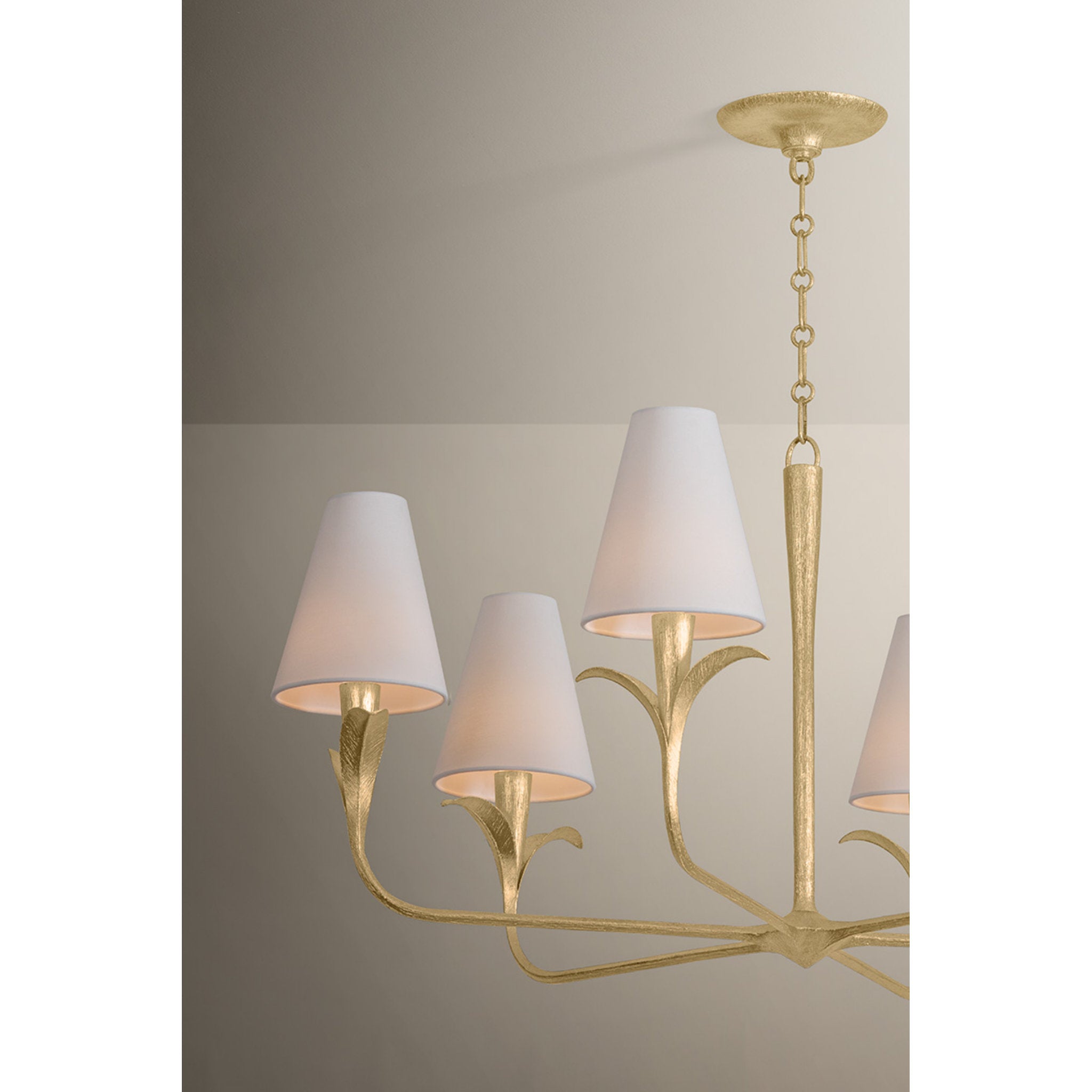 Quill 6-Light Chandelier in Gilded Ivory 40W x 20.25H
