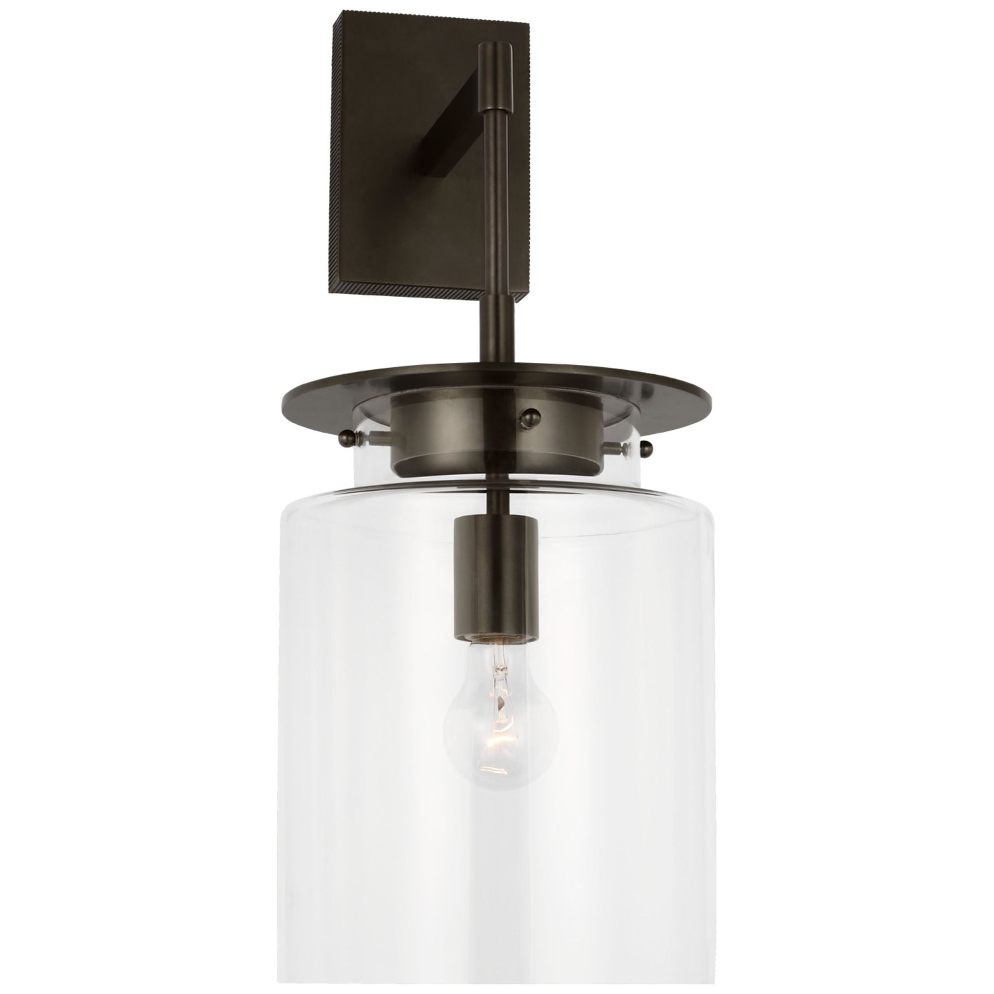 Ray Booth Elias 23" Sconce in Bronze with Clear Glass Wall Light W9" x H22.5"