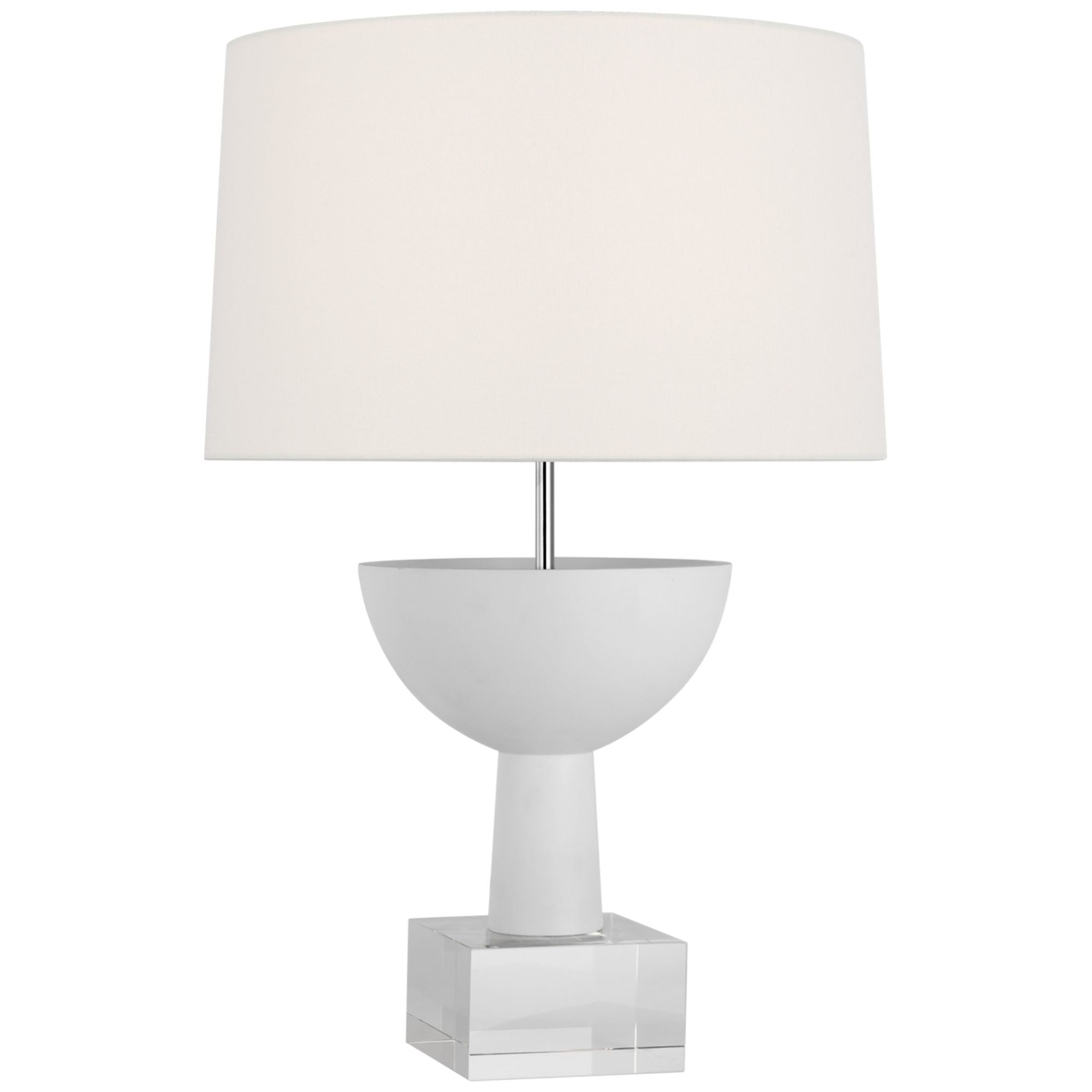 Ray Booth Eadan 26" Table Lamp in Plaster White with Linen Shade W17.5" x H26"