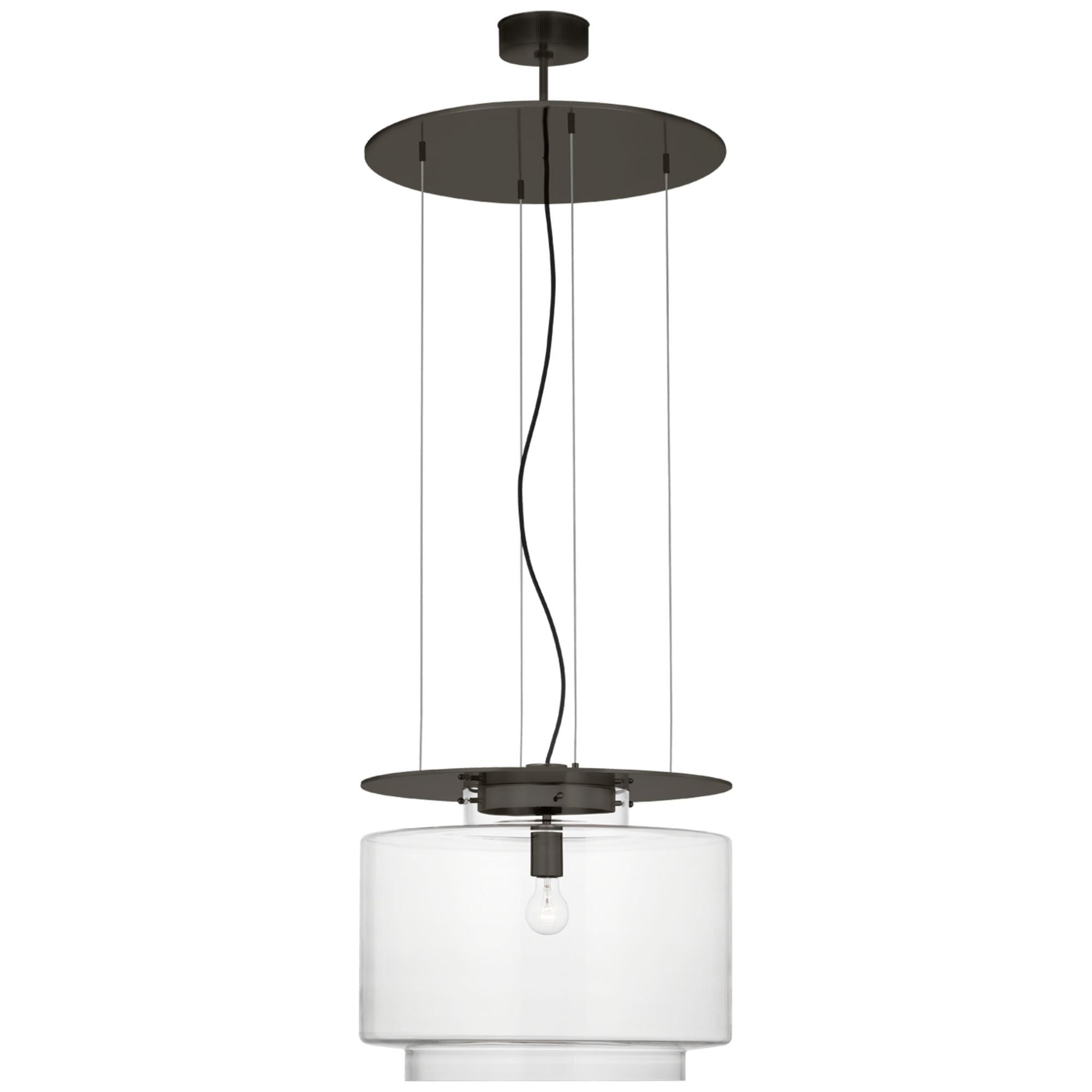 Ray Booth Elias 20" Floating Pendant in Bronze with Clear Glass Ceiling Light W20"