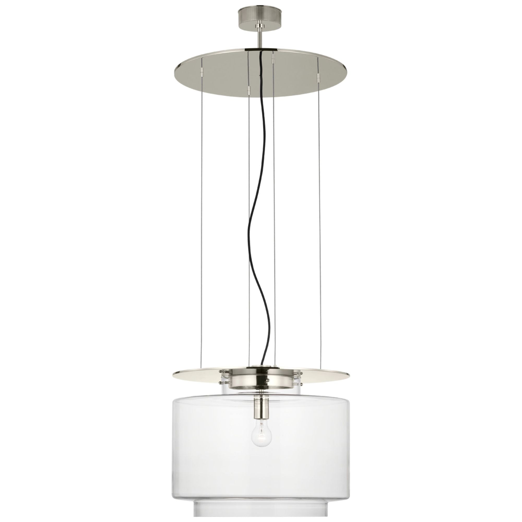 Ray Booth Elias 20" Floating Pendant in Polished Nickel with Clear Glass Ceiling Light W20"