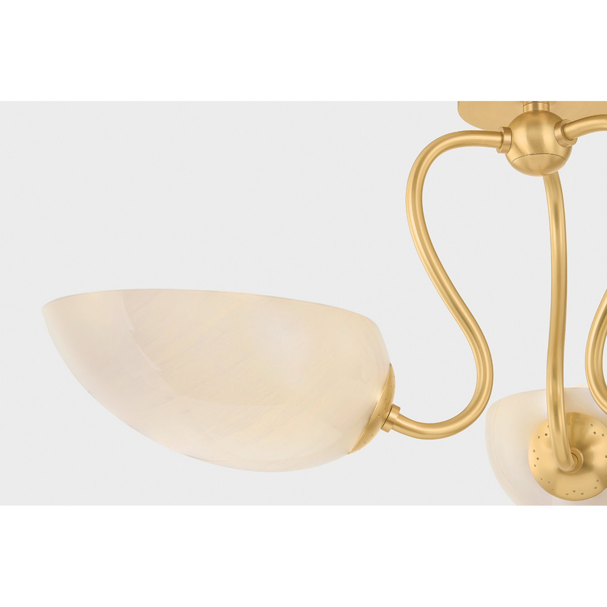Reva 3-Light Semi Flush in Aged Brass 27.5W x 11.75H
