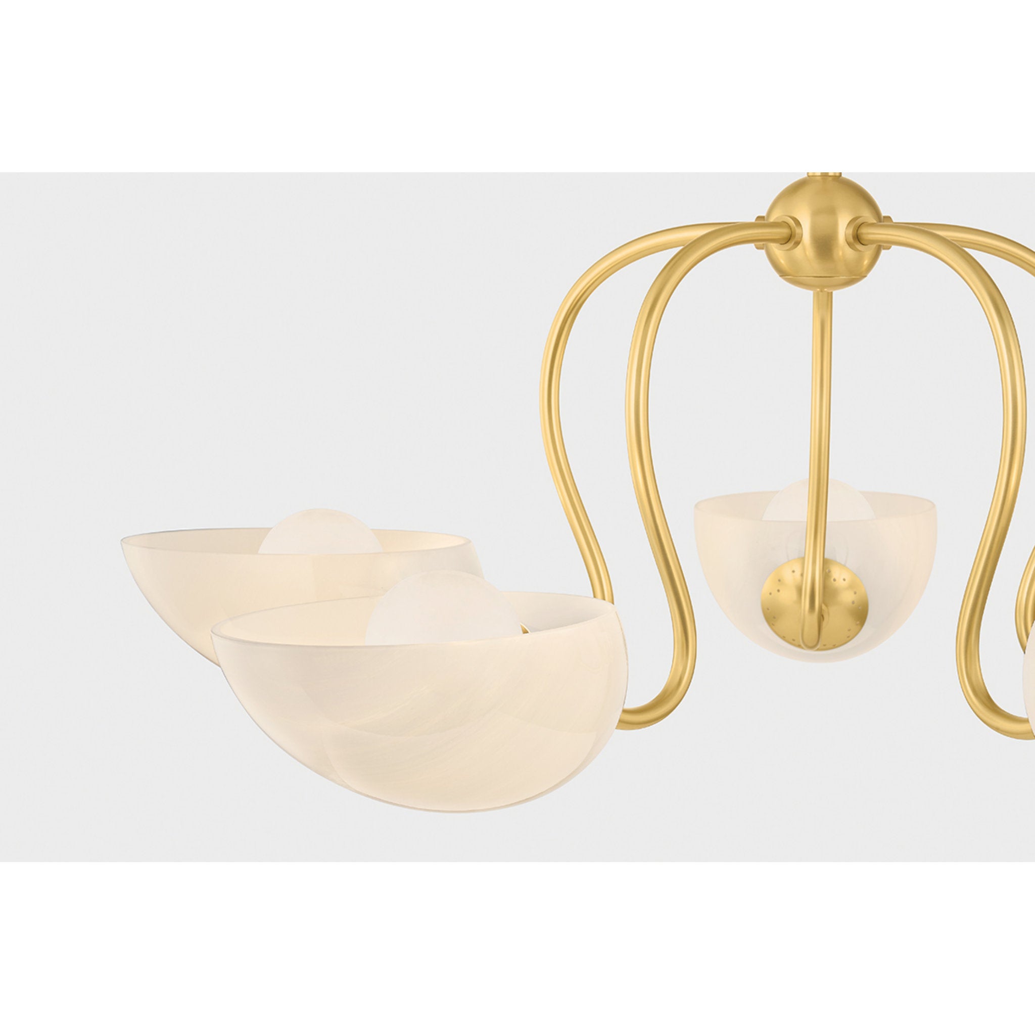 Reva 5-Light Chandelier in Aged Brass 34W x 13H