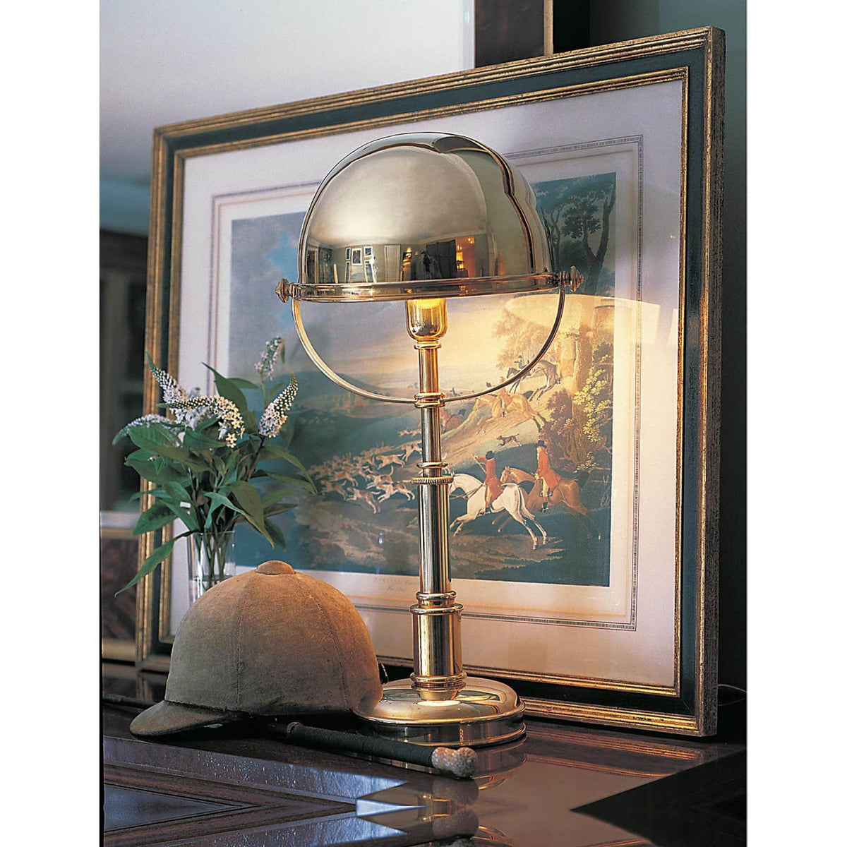 Ralph Lauren Carthage Table Lamp in Natural Brass W12.25" x H23" - 30"