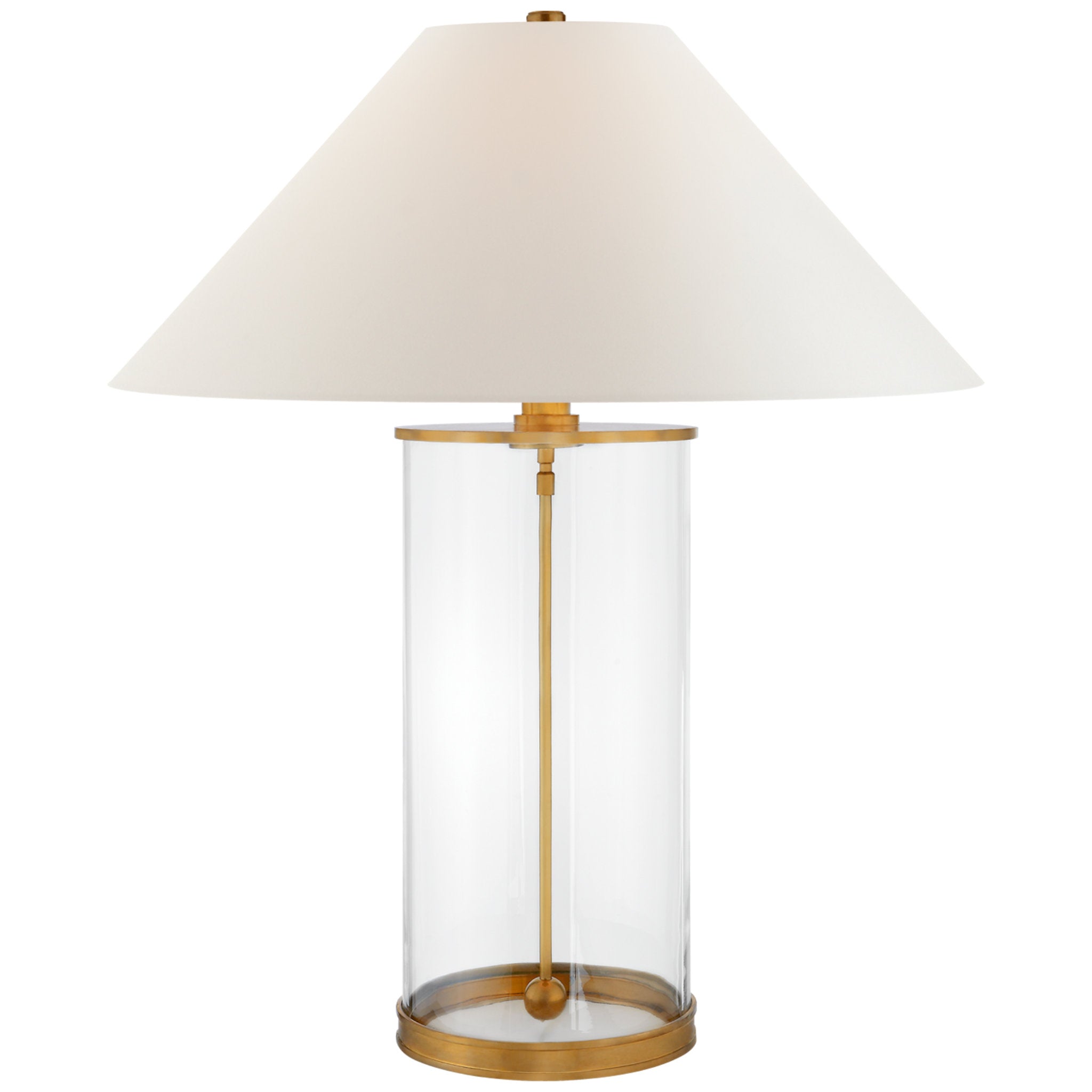 Ralph Lauren Modern Table Lamp in Natural Brass with White Paper Shade W26" x H31.75"