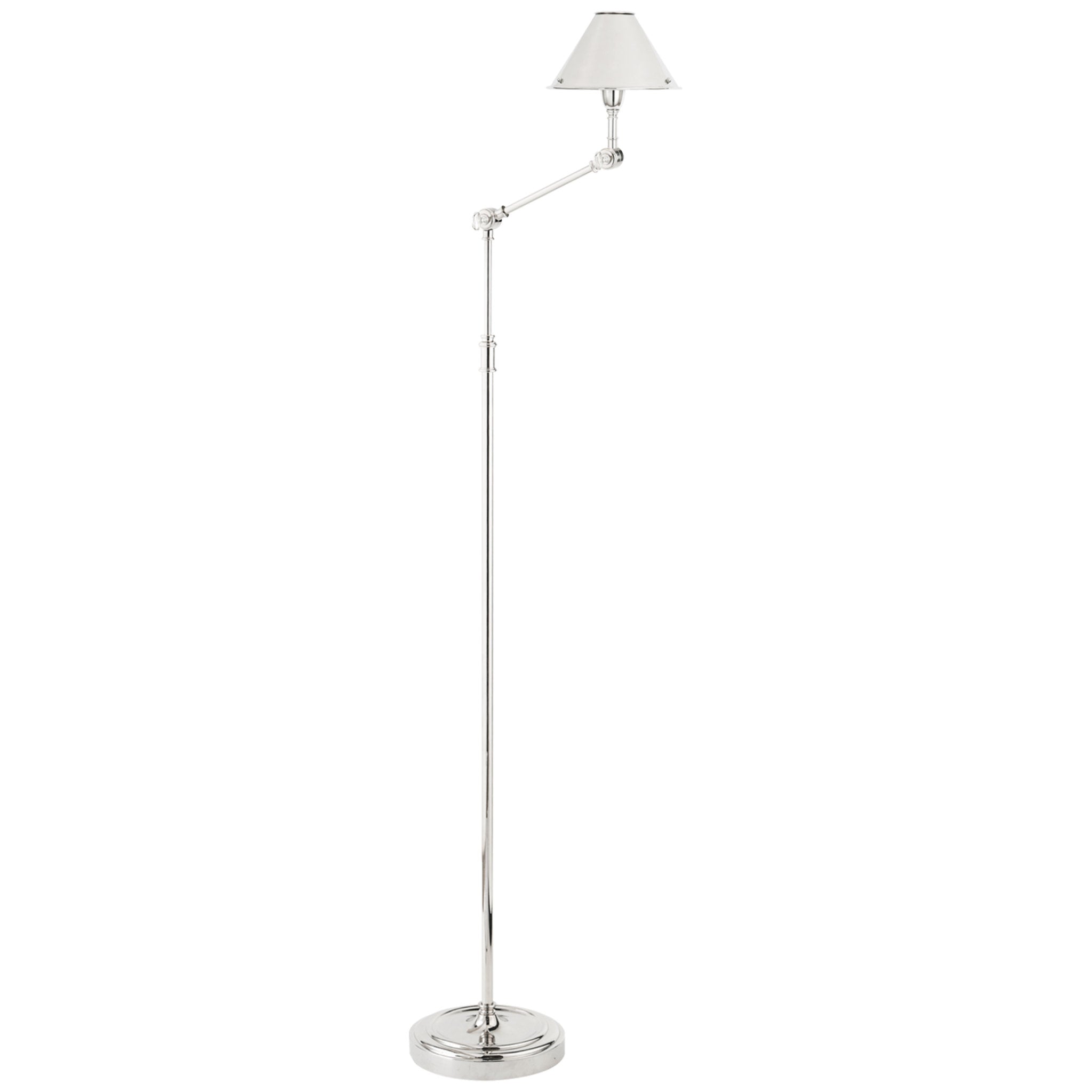 Ralph Lauren Anette Floor Lamp in Polished Nickel W8" x H53"- 63"