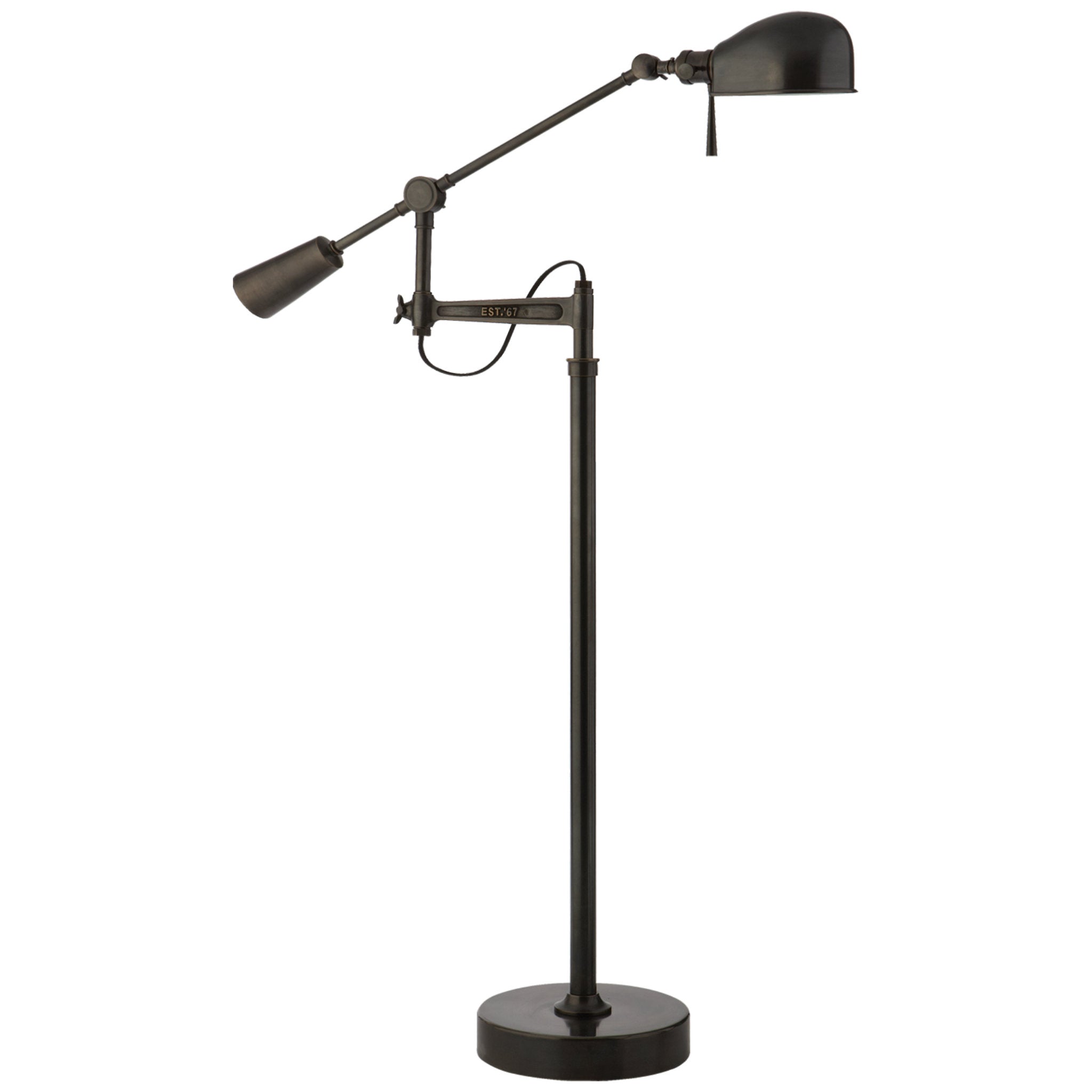Ralph Lauren RL '67 Boom Arm Floor Lamp in Bronze W10" x H44.5"-66.5"