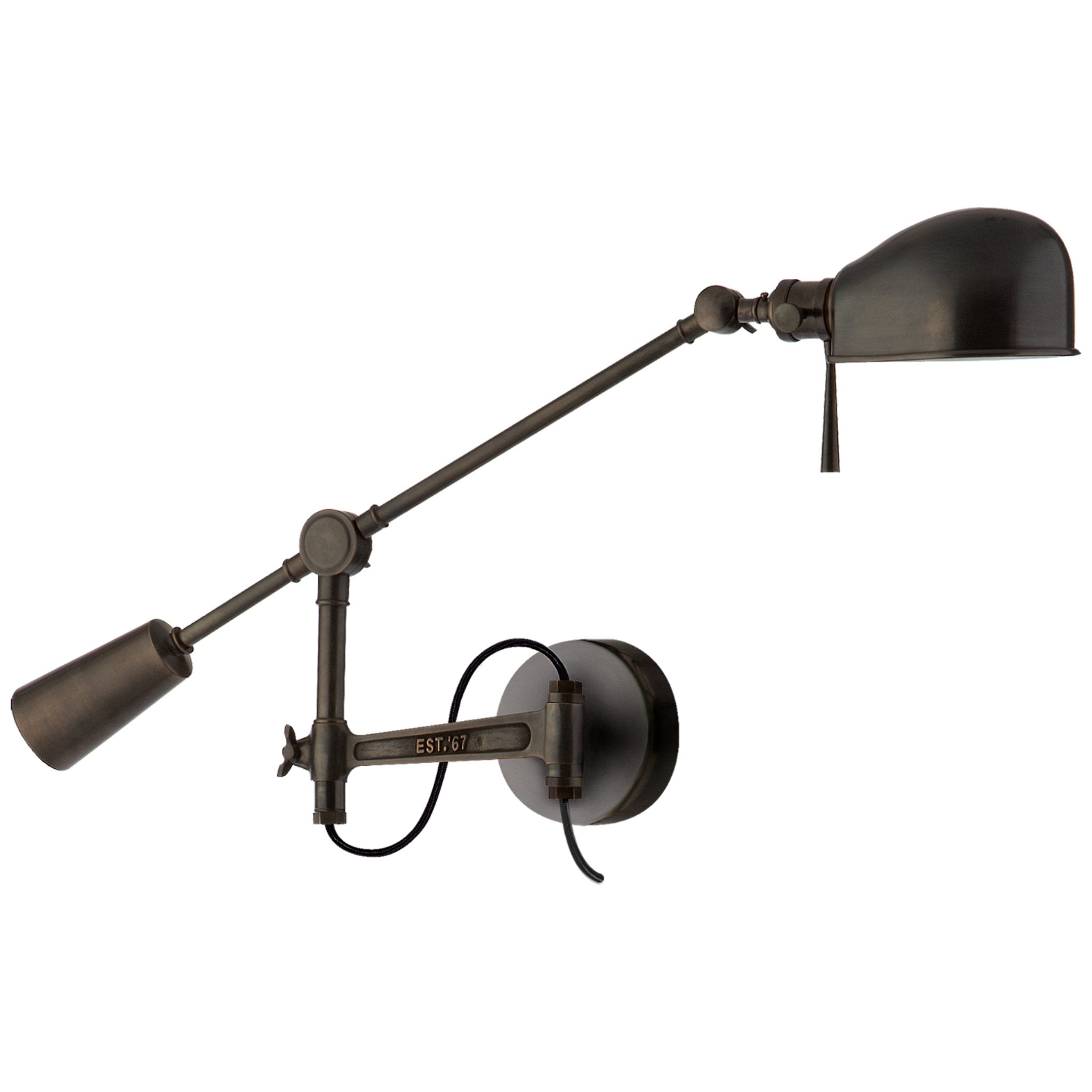 Ralph Lauren RL '67 Boom Arm Wall Lamp in Bronze Wall Light W31" x H9" - 17"