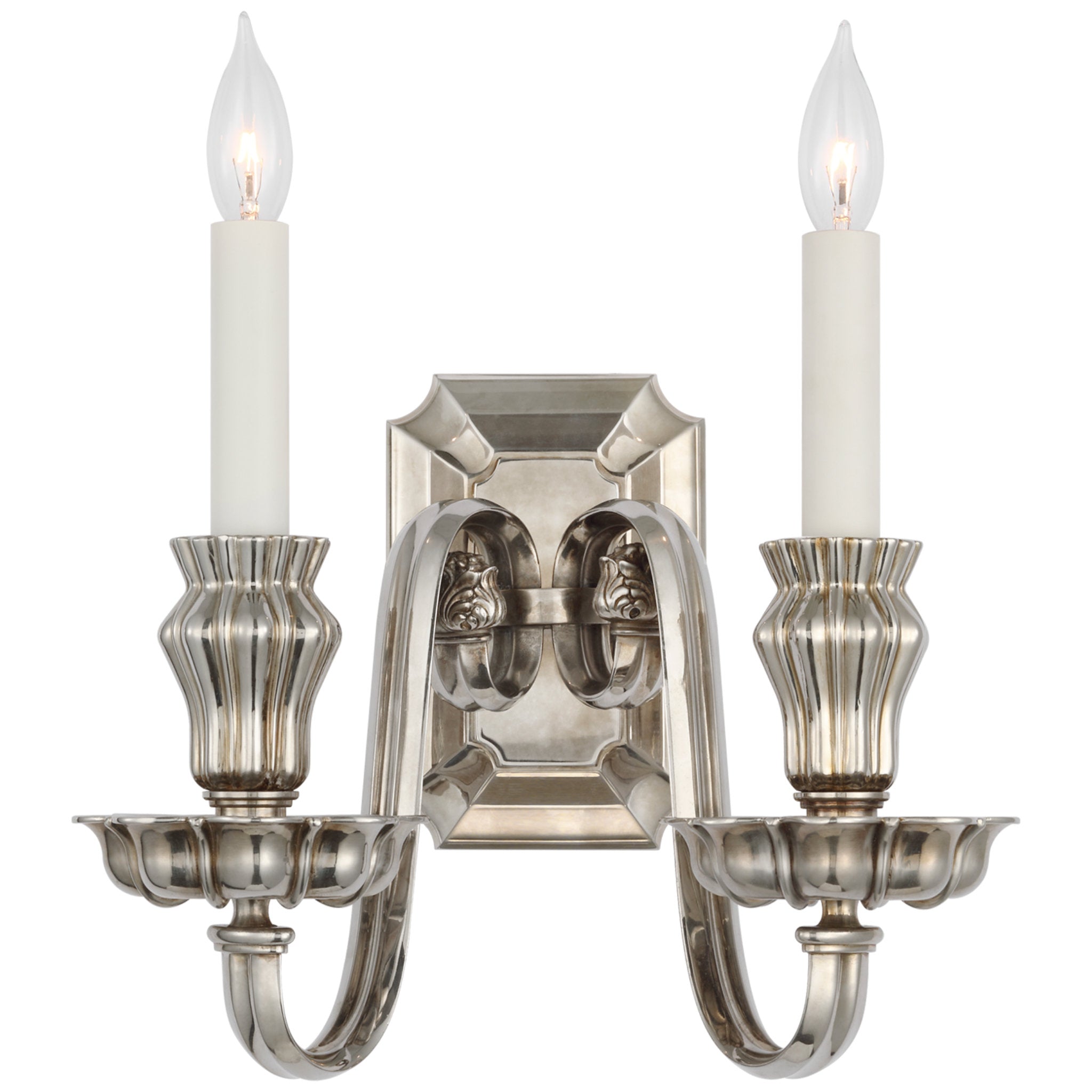 Ralph Lauren Falaise Double Sconce in Butler's Silver Wall Light W13.5" x H12.25"