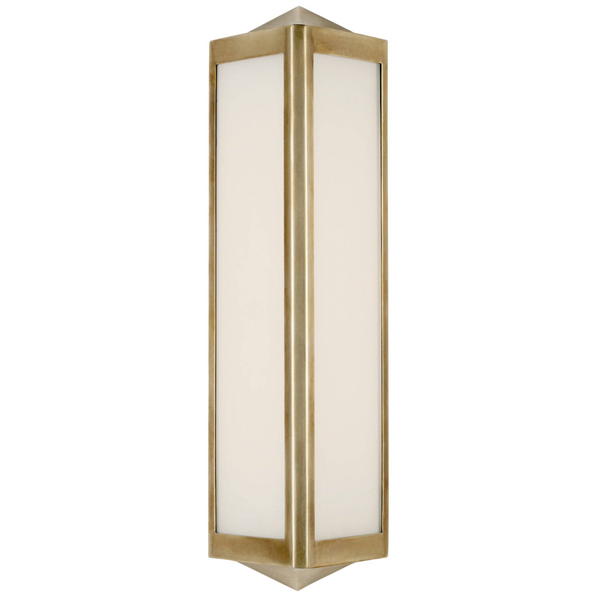 Ralph Lauren Geneva Small Sconce in Natural Brass with White Glass Wall Light W5" x H17"