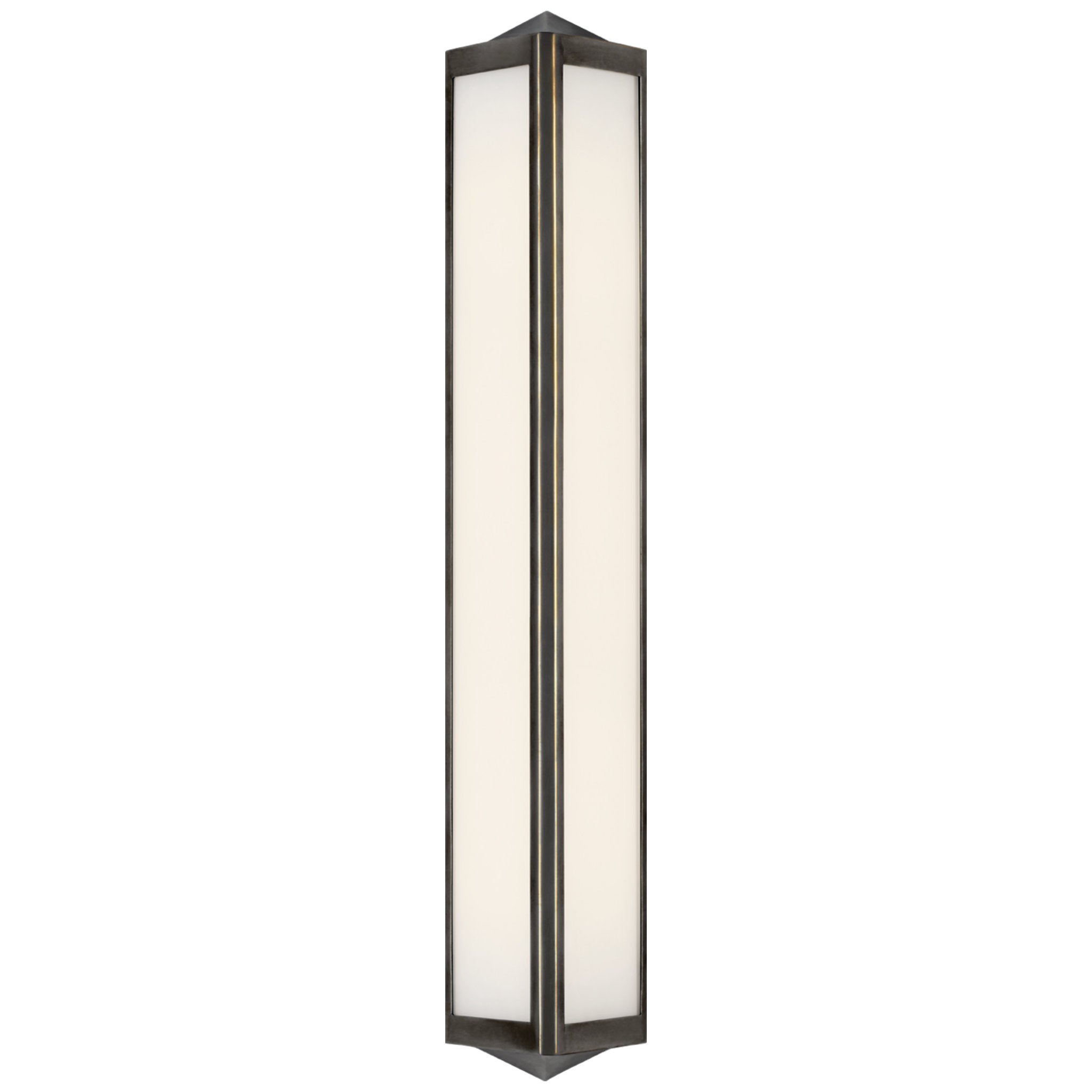 Ralph Lauren Geneva Medium Sconce in Bronze with White Glass Wall Light W5" x H26"
