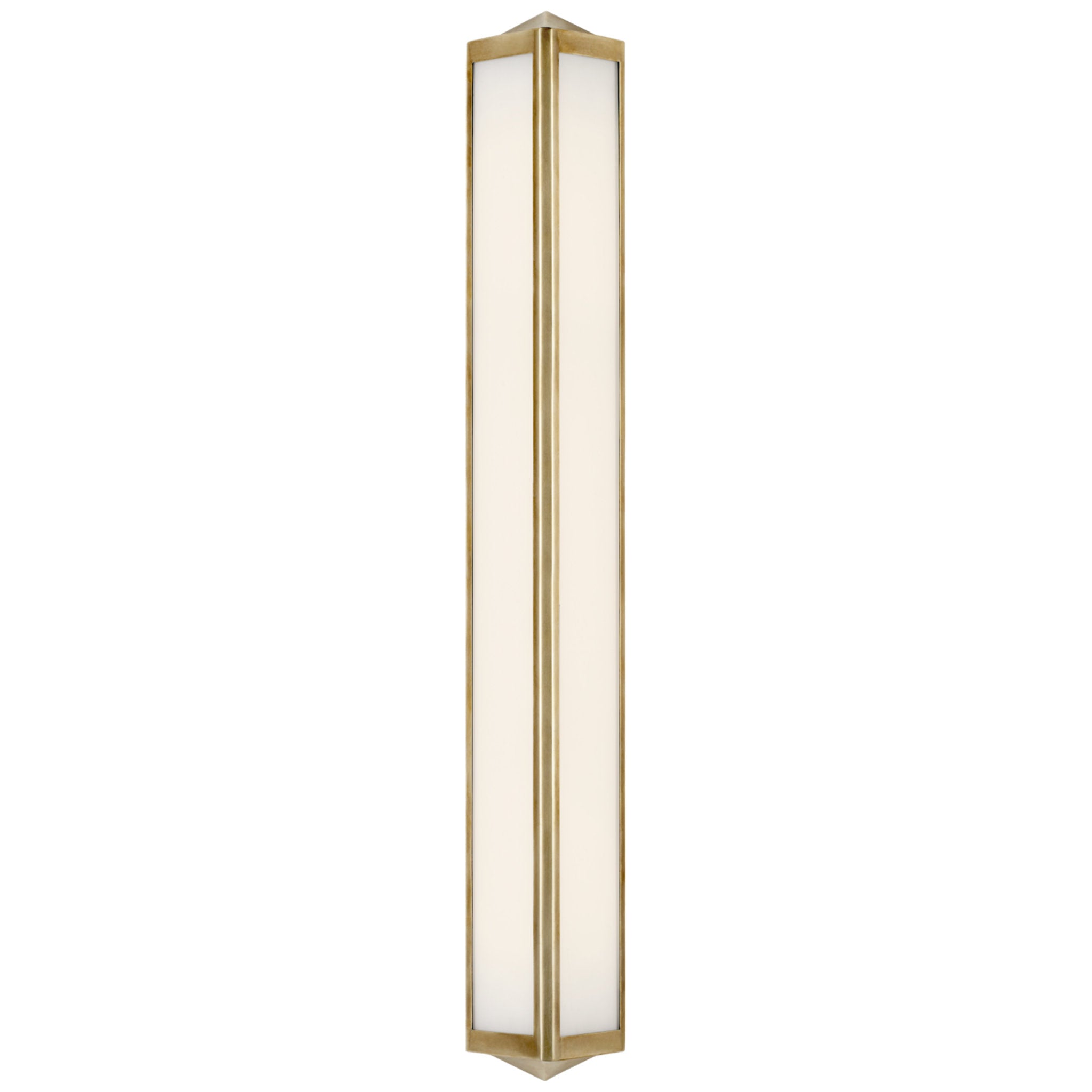 Ralph Lauren Geneva Large Sconce in Natural Brass with White Glass Wall Light W5" x H34"