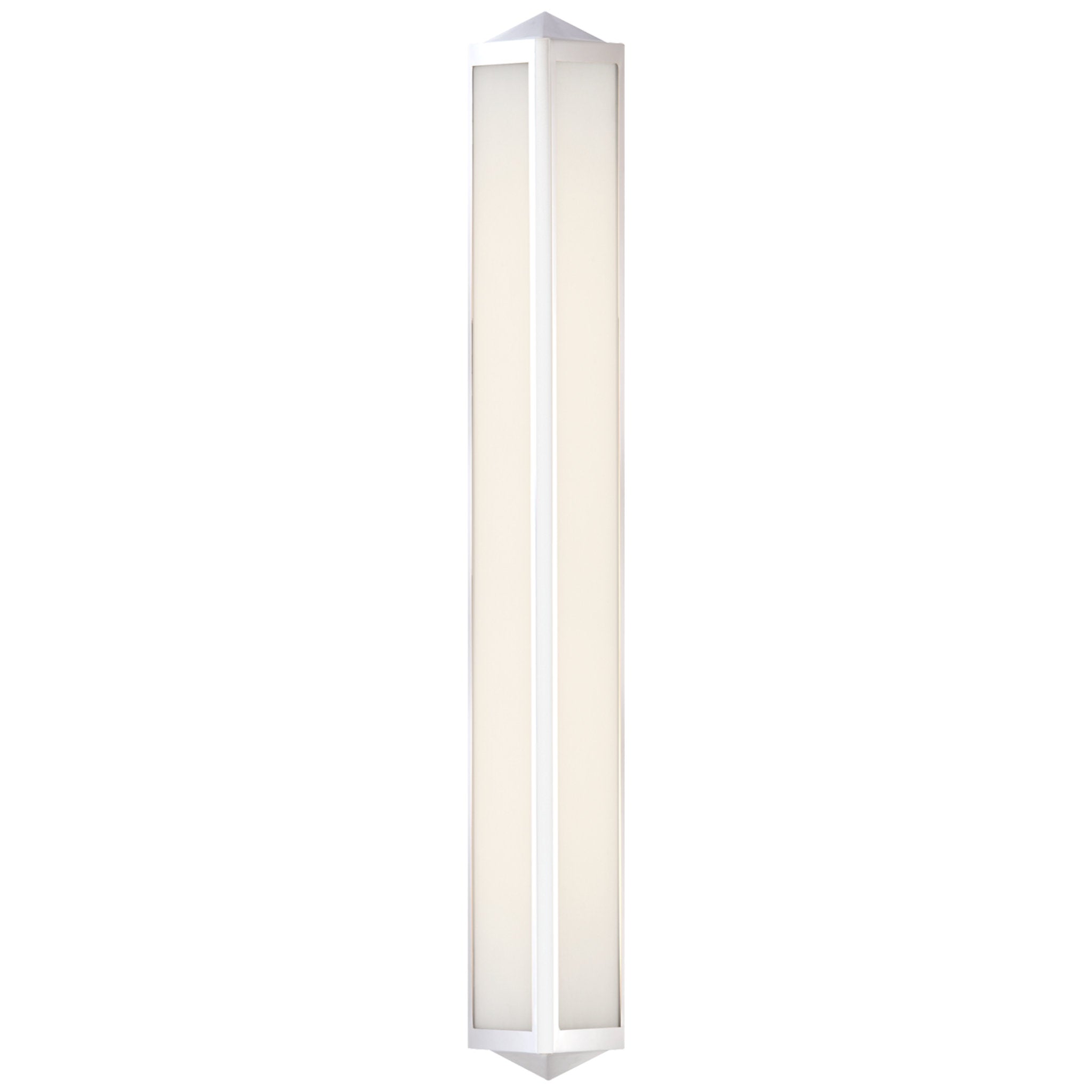 Ralph Lauren Geneva Large Sconce in Polished Nickel with White Glass Wall Light W5" x H34"