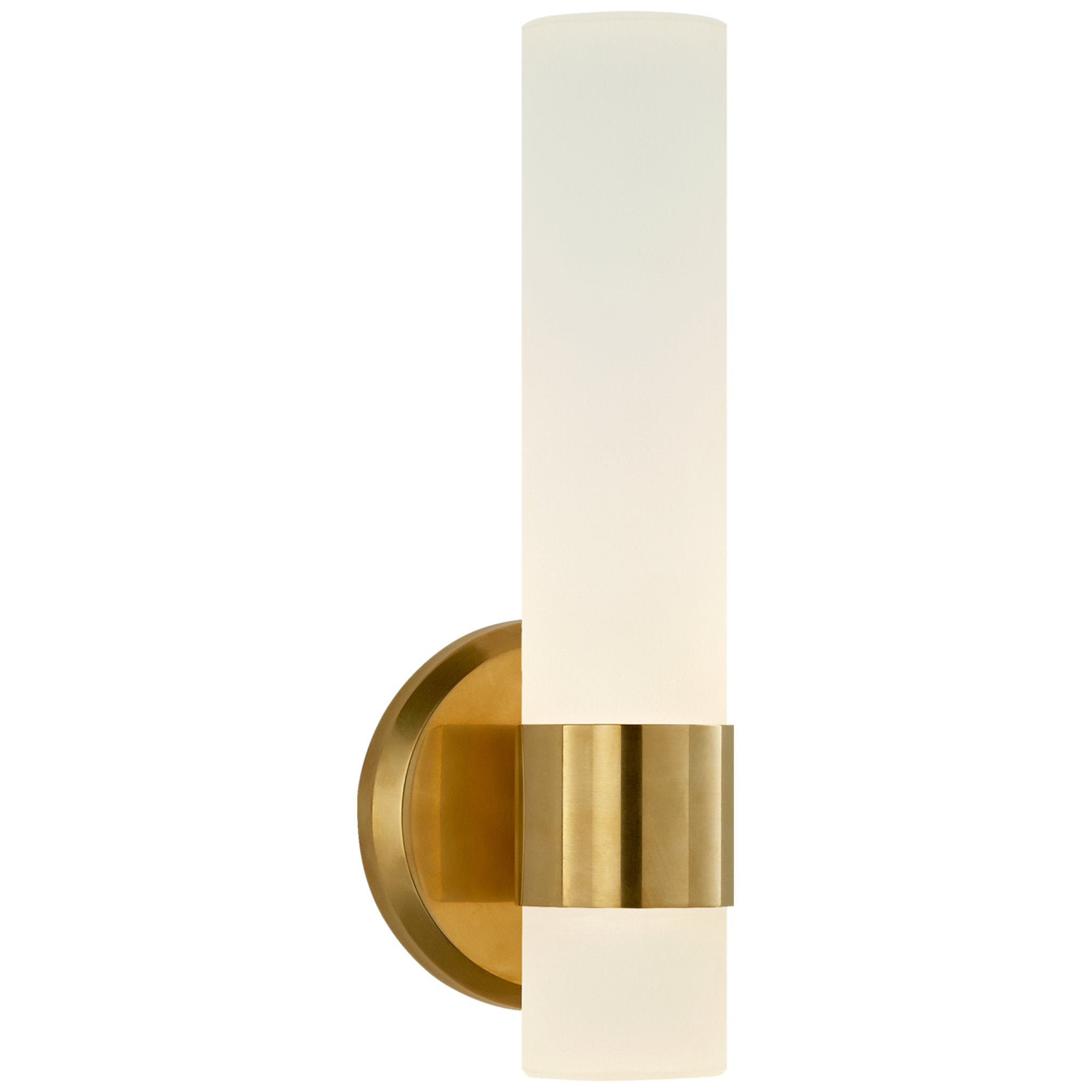 Ralph Lauren Barton Single Arm Sconce in Natural Brass with Etched Crystal Wall Light W5" x H13"