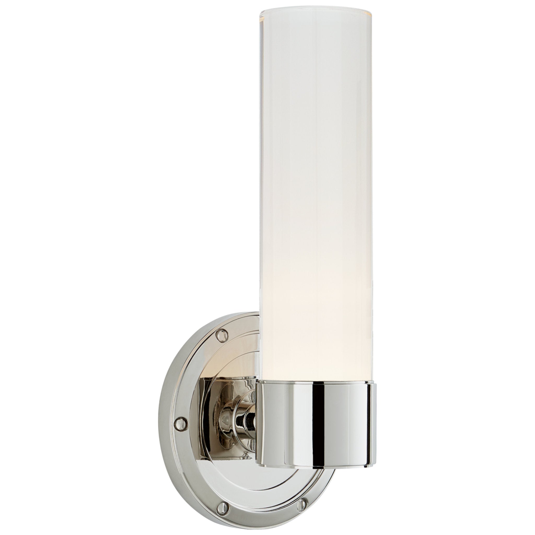 Ralph Lauren Jones Small Single Sconce in Polished Nickel with White Glass Wall Light W5" x H11.5"