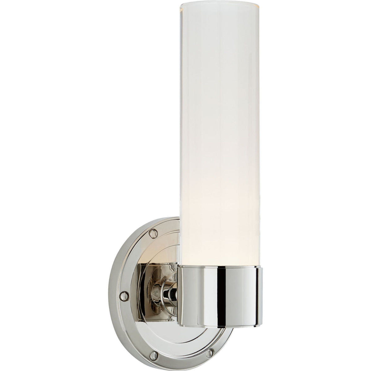 Ralph Lauren Jones Small Single Sconce in Polished Nickel with White Glass W5" x H11.5" x E4"