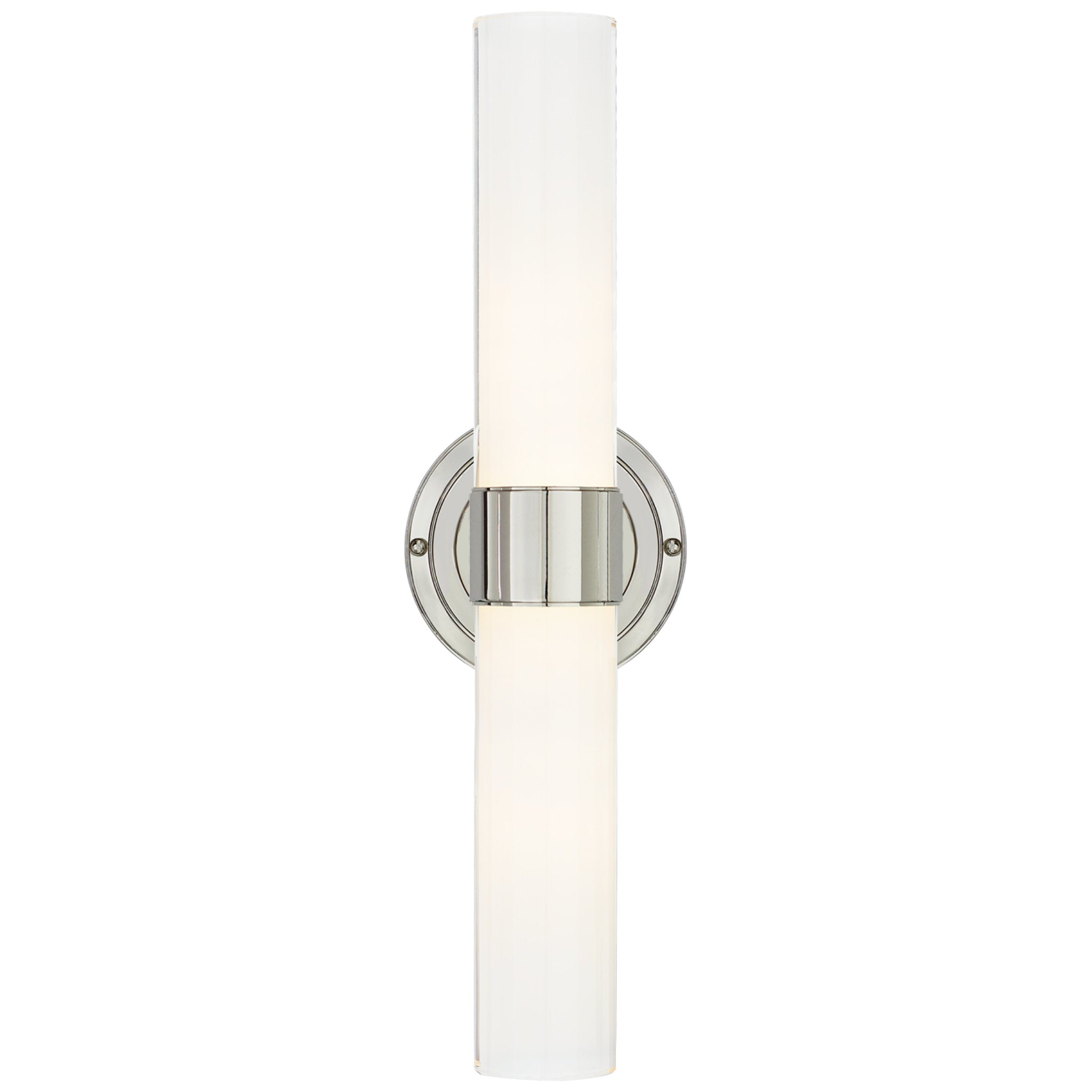 Ralph Lauren Jones Medium Double Sconce in Polished Nickel with White Glass Wall Light W5" x H18.25"