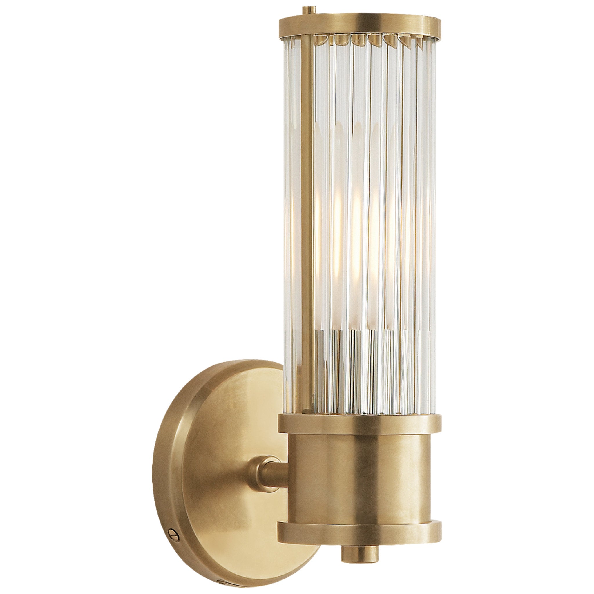 Ralph Lauren Allen Single Sconce in Natural Brass and Glass Rods Wall Light W4.5" x H11"