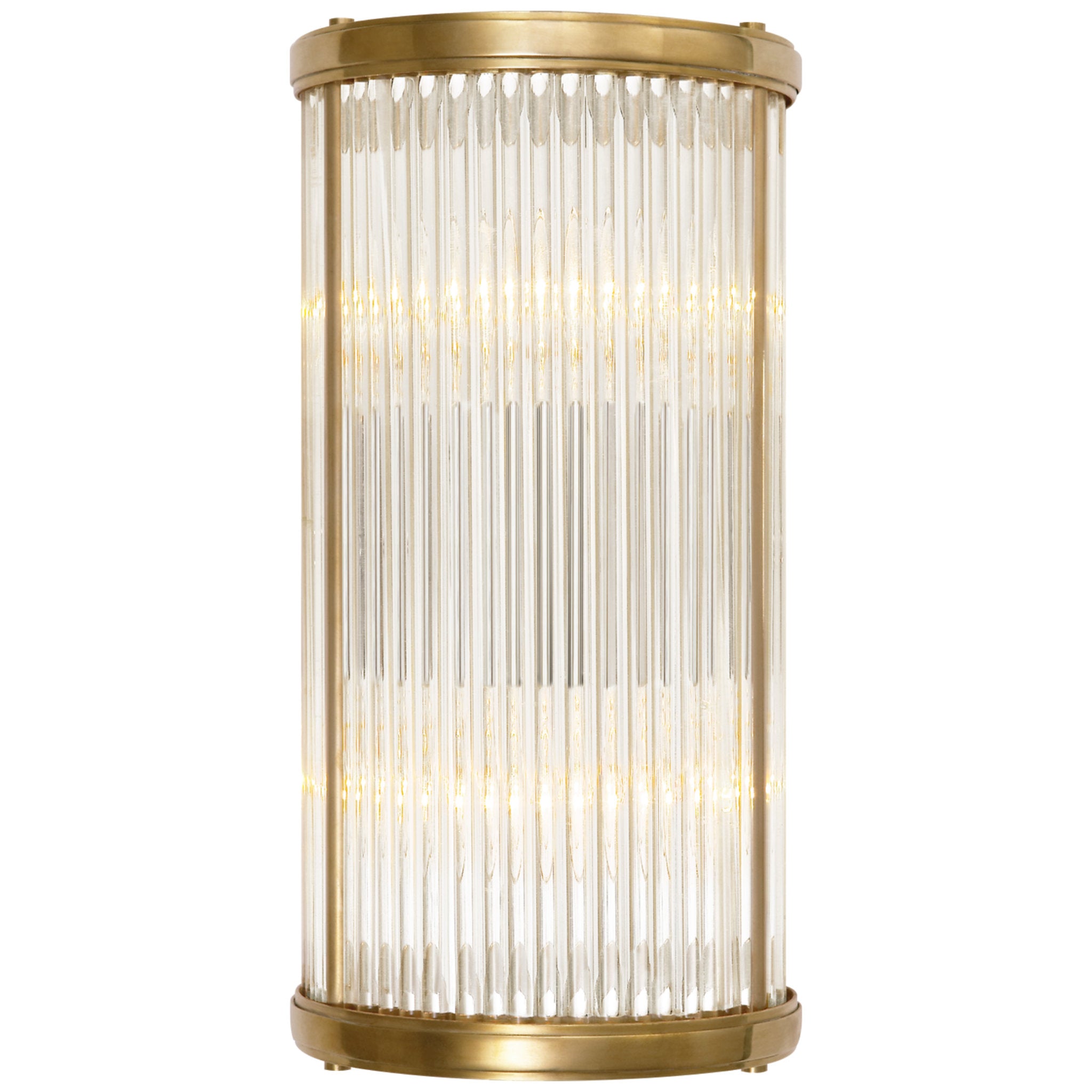 Ralph Lauren Allen Small Linear Sconce in Natural Brass and Glass Rods Wall Light W6" x H12"