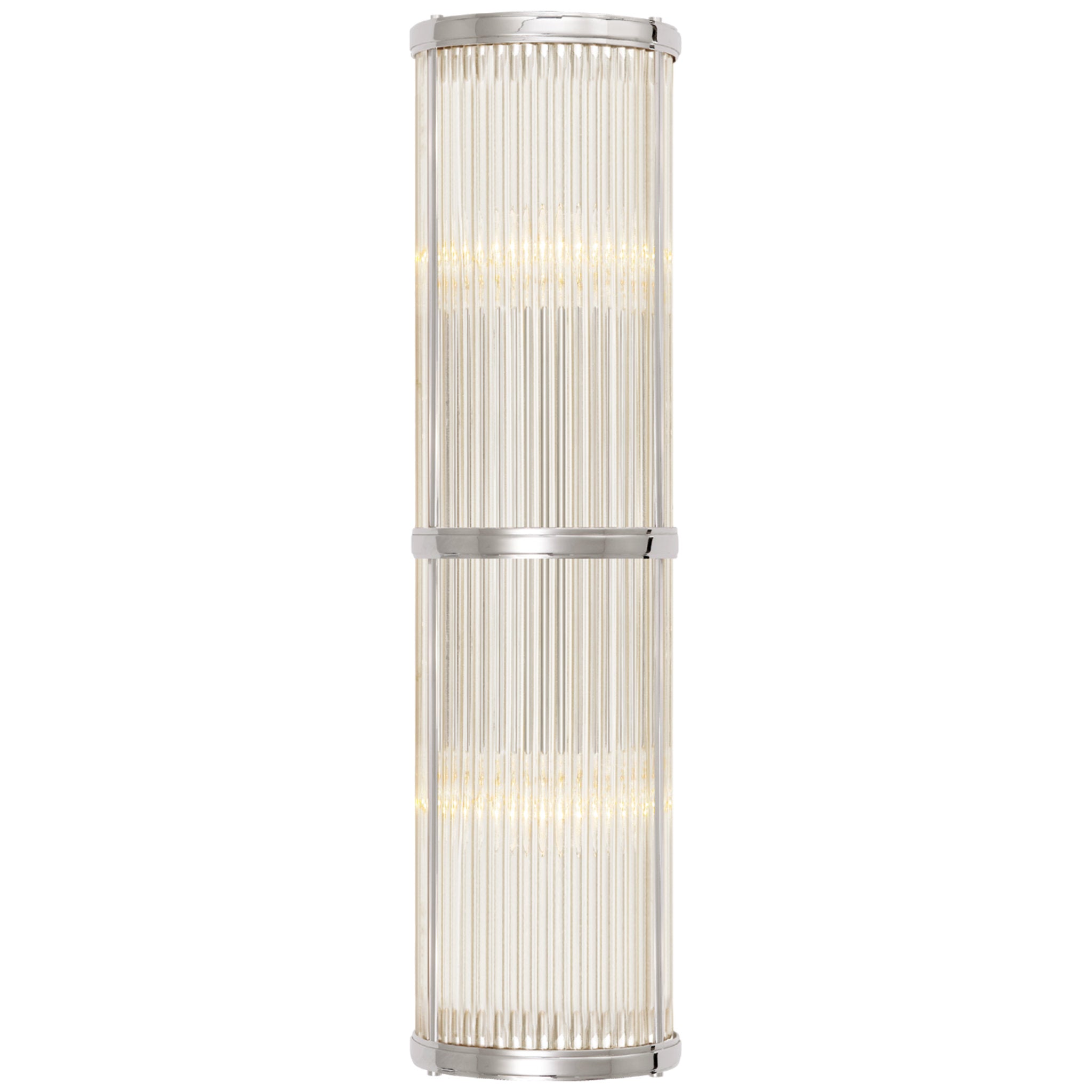 Ralph Lauren Allen Medium Linear Sconce in Polished Nickel and Glass Rods Wall Light W6" x H18.5"