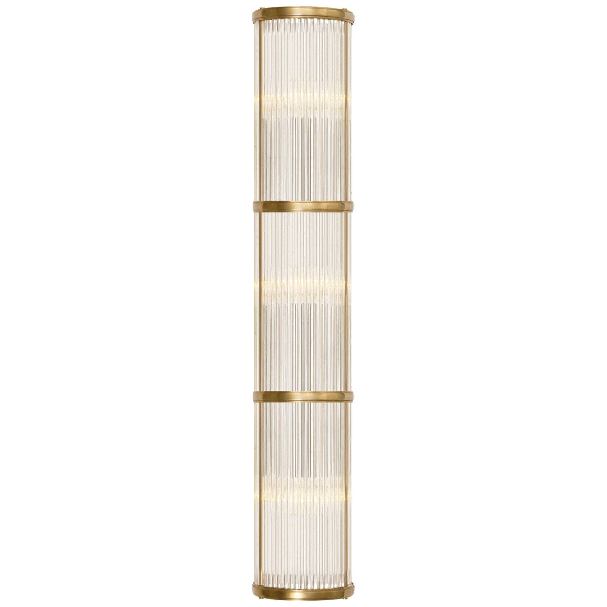 Ralph Lauren Allen Large Linear Sconce in Natural Brass and Glass Rods Wall Light W6" x H27.5"