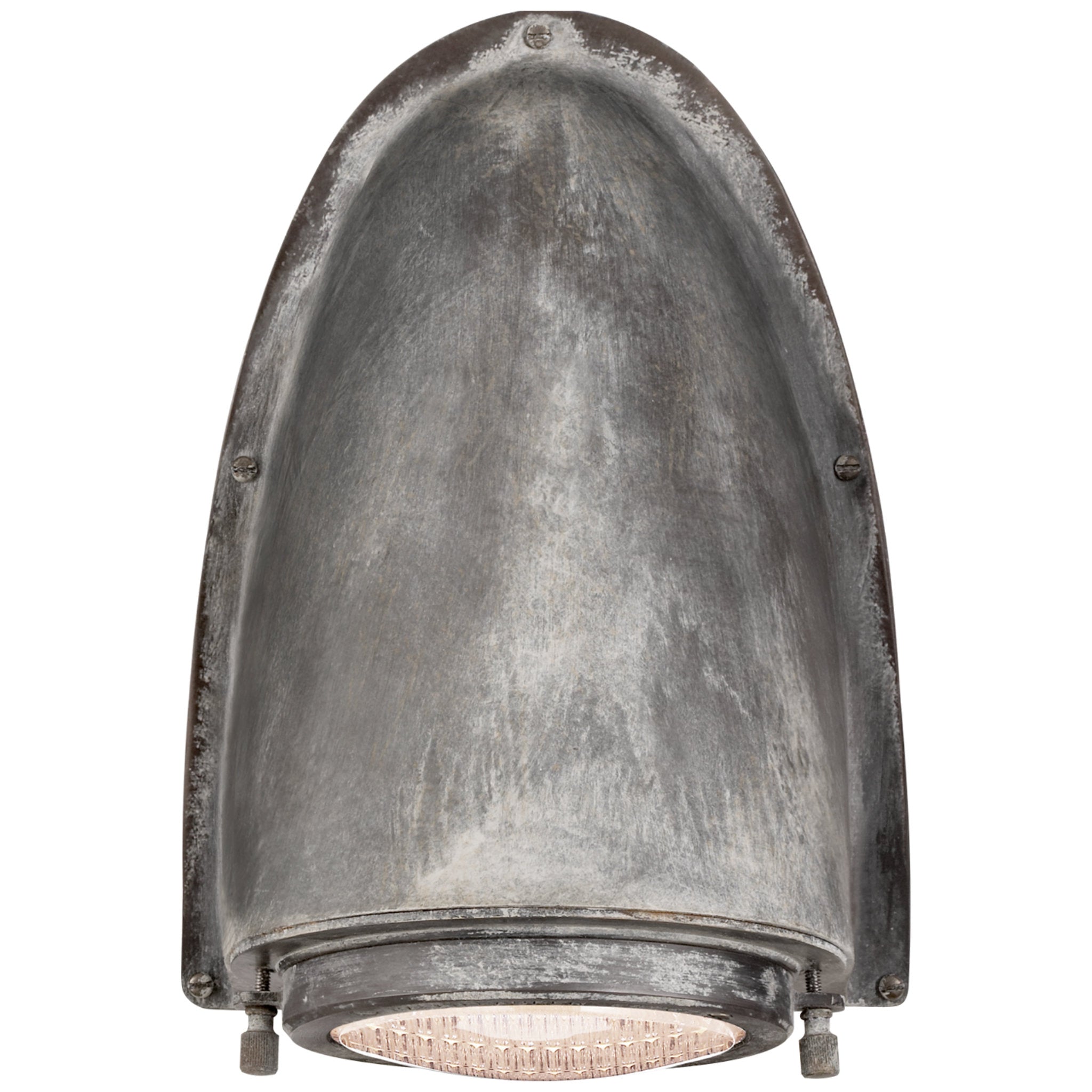 Ralph Lauren Grant Large Sconce in Weathered Zinc with Industrial Prismatic Glass Outdoor Lighting W7.5" x H10.5"
