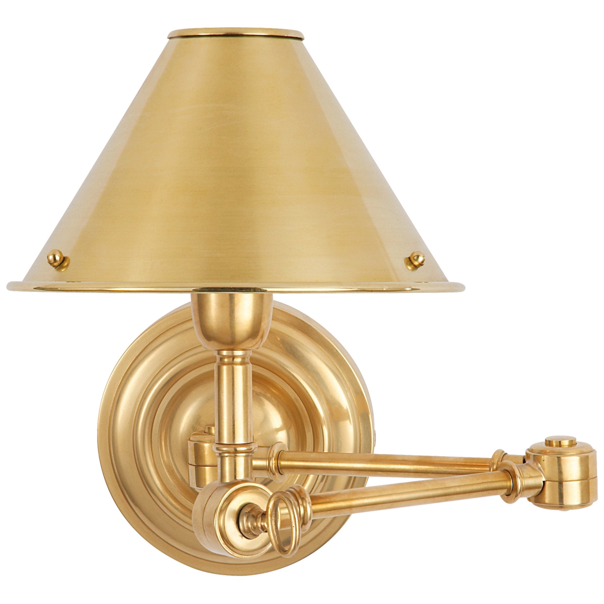 Ralph Lauren Anette Swing Arm Sconce in Natural Brass Wall Light W6.75" x H10"
