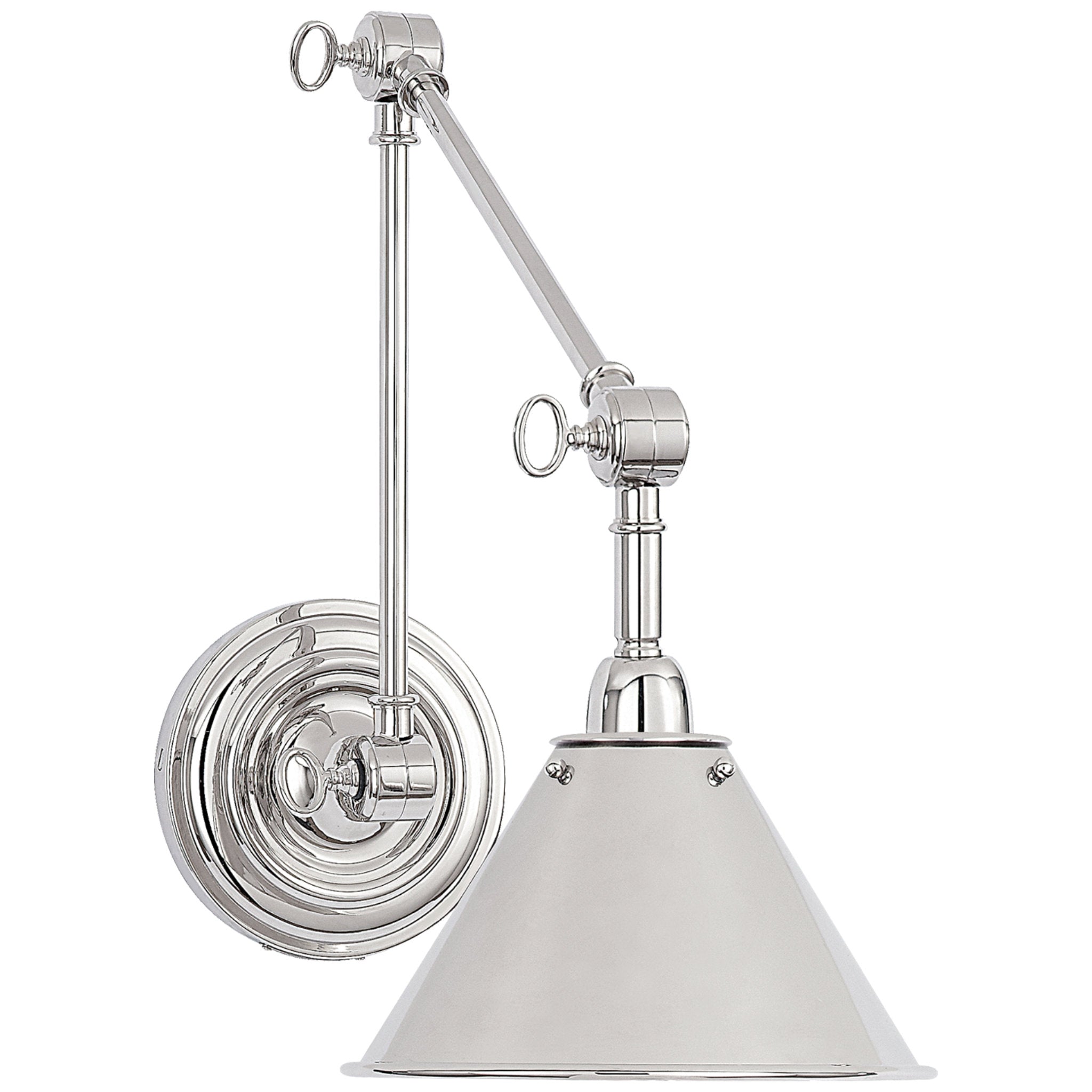 Ralph Lauren Anette Library Light in Polished Nickel Wall Light W6.75" x H12"